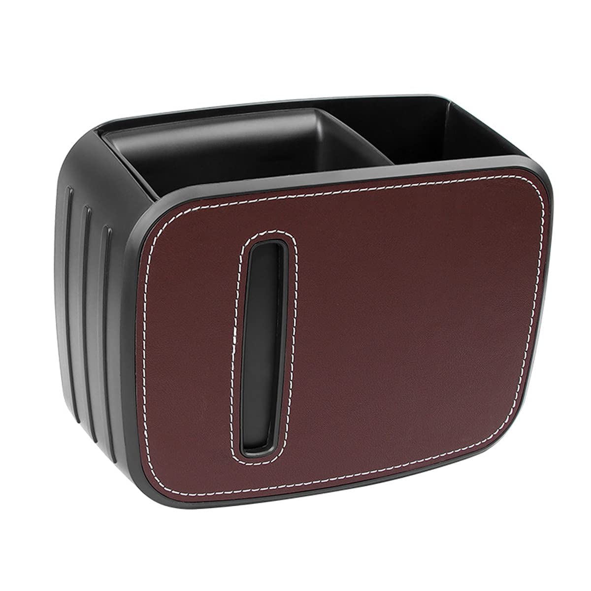3 in 1 Detachable Car Seat Back Storage Organizer - Multifunctional PU Leather Auto Accessory with Trash Bin, Tissue Box & Cup Holder | Perfect for Road Trips, Family Travel & Daily Commute (Brown)