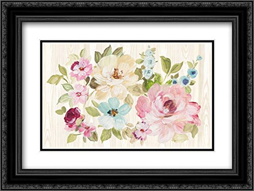 Wild Apple Portfolio 18x15 Black Ornate Framed Double Matted Museum Art Print - Driftwood Garden Wall Decor for Living Room, Bedroom & Office