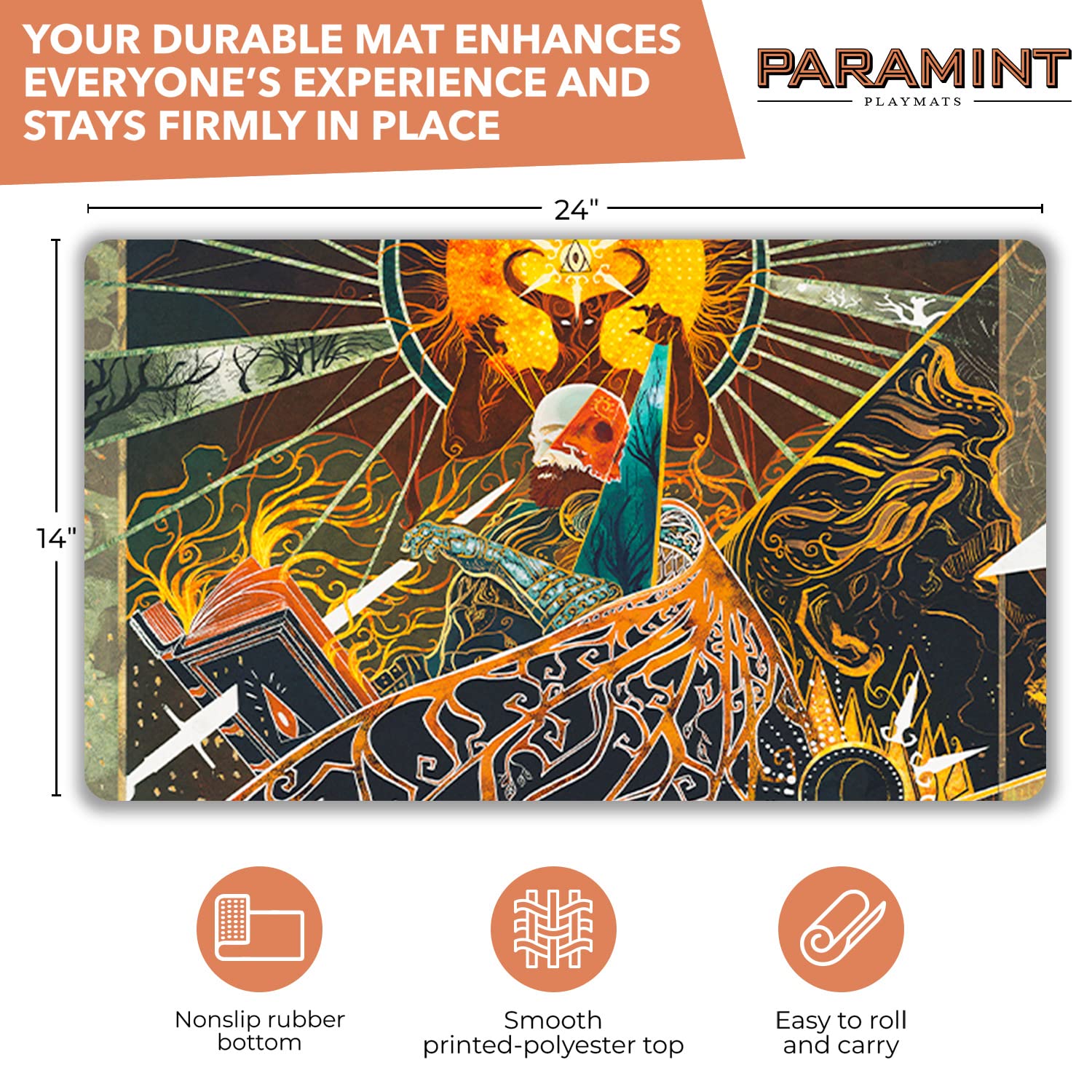 Demonic Tutor Stitched MTG Playmat by Anato Finnstark - Magic The Gathering Playmat for MTG, YuGiOh & TCG Games - Premium Original Playmat Art Design - Perfect for Card Game Tournaments & Casual Play