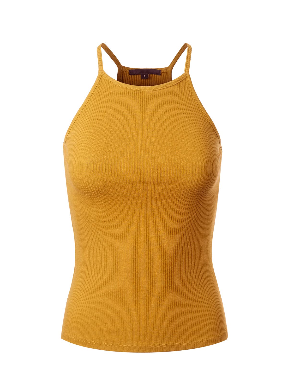 Olivia Women's Ribbed Racerback Tank Top - Sleeveless Halter Neck Basic Tee for Summer, Workout & Casual Wear | Breathable Stretchy Comfort Fit