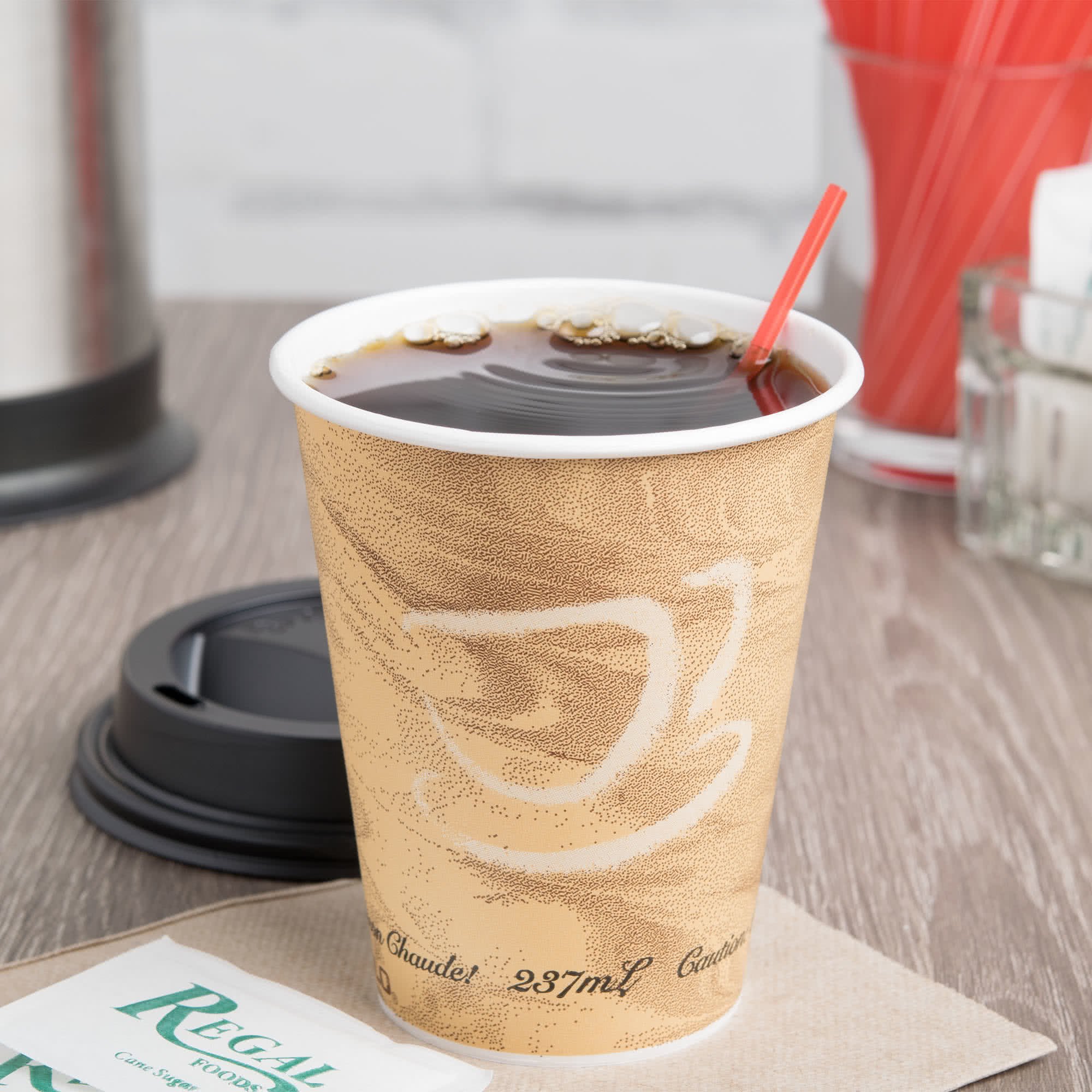 Dart Solo 378MS-0029 8 oz. Mistique Single-Sided Poly Paper Hot Cups - 1000/Case | Disposable Coffee Cups for Office, Cafes & Events | Eco-Friendly Takeout Drink Containers