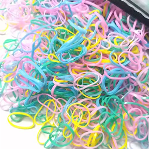 1500 Mini Soft Rubber Bands for Kids Hair Braids - Small Elastic Hair Ties (Assorted Spring Colors) - Perfect for DIY Hair Styling, Braiding, and Crafts