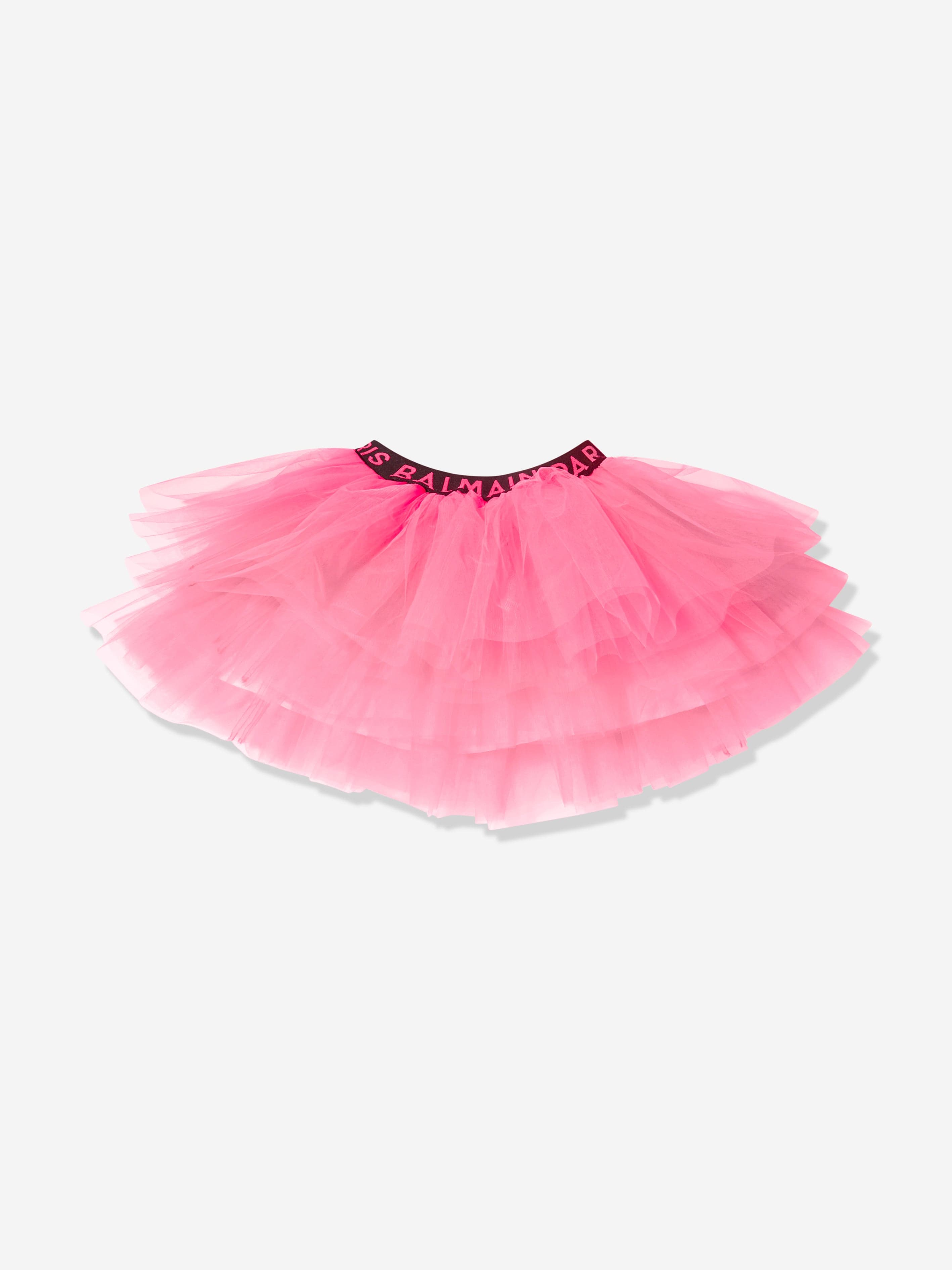 Balmain Girls Pink Tulle Skirt - Elegant Party Dress for Weddings, Birthday Celebrations & Special Occasions