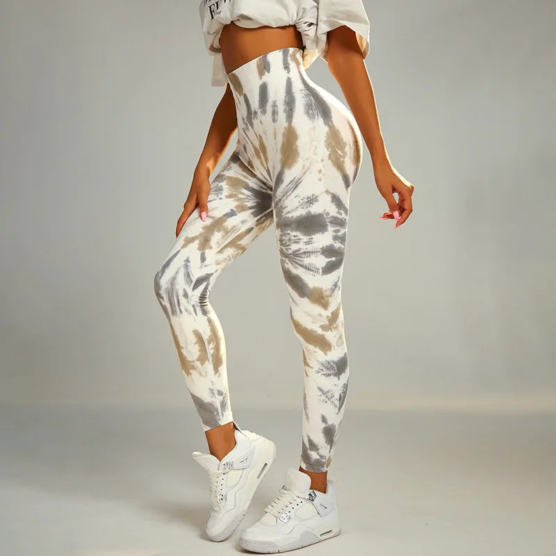 Tie Dye Yoga Pants for Women - High Waist Seamless Gym Leggings with Push Up Effect, Workout Tights for Fitness & Running | Perfect for Yoga, Gym, Pilates & Casual Wear