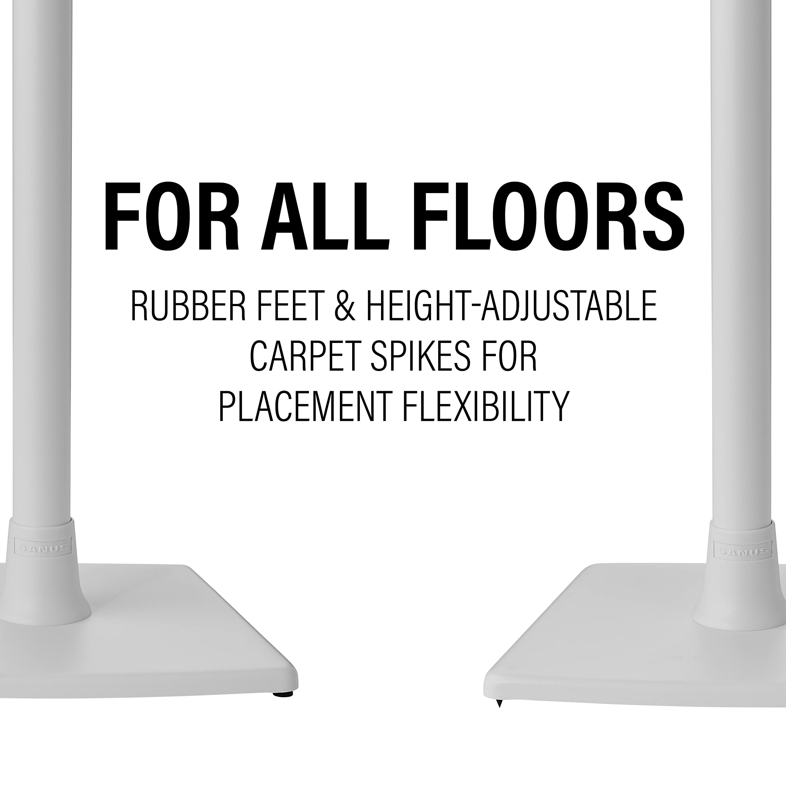 Sanus Wireless Speaker Stand for Sonos Era 100™ - Pair White | Premium Adjustable Height Speaker Stands for Secure Mounting | Perfect for Home Theater, Living Room & Office Audio Setup