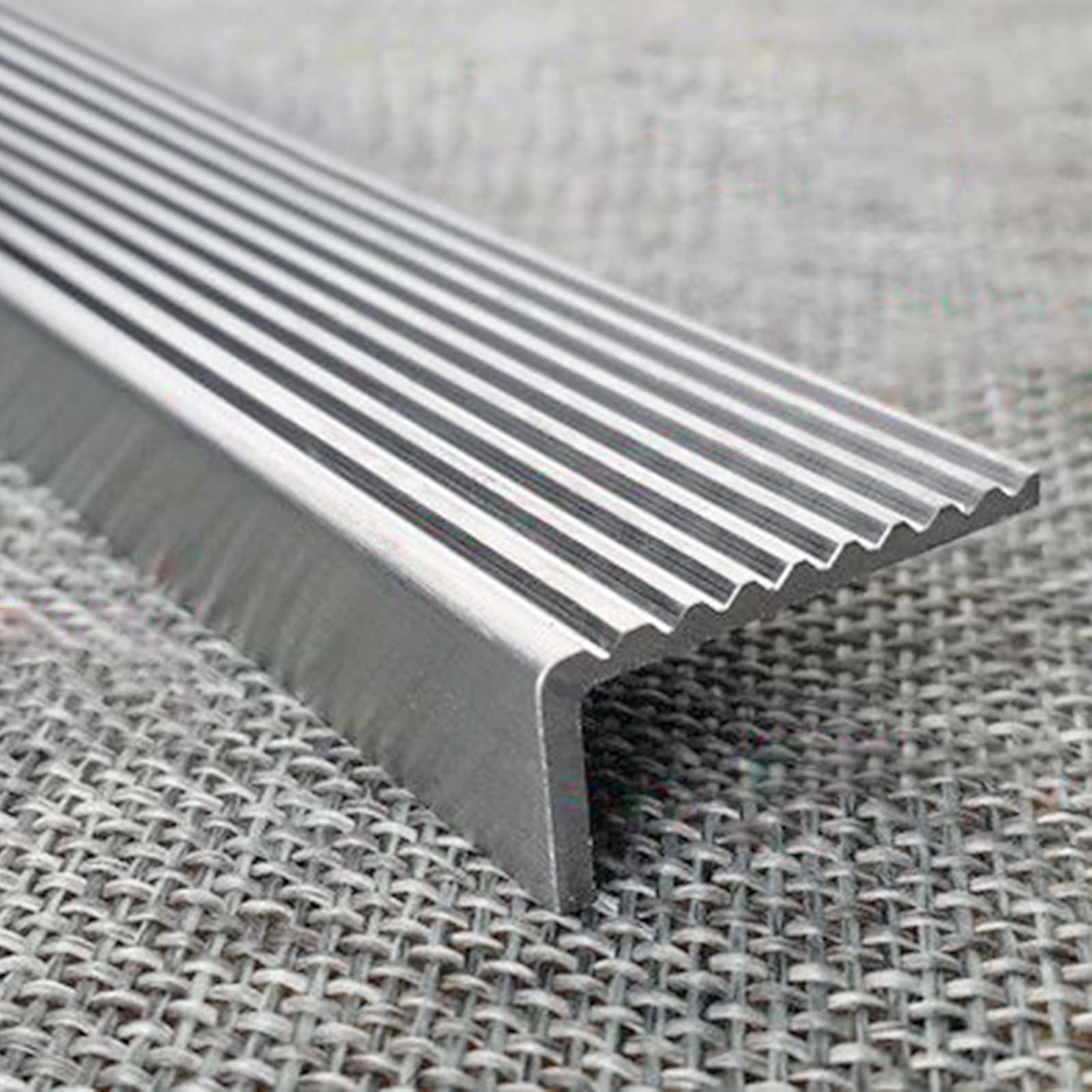 Premium Stainless Steel Stair Nosing - Non-Slip Metal Stair Edge Trim for Concrete, Tile & Wood Steps | Indoor/Outdoor Safety Transition Strip for Kids & Adults | Perfect for Homes, Schools & Commercial Buildings