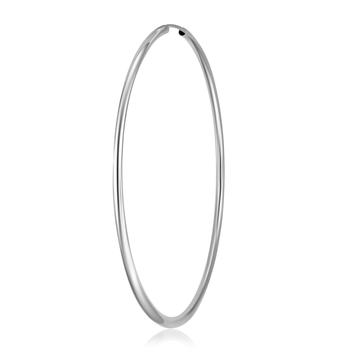 14K White Gold 2mm Endless Hoop Earrings for Women - 9 Sizes (14mm-30mm) | Minimalist Dainty Everyday Jewelry for Work, Date Night & Gifting