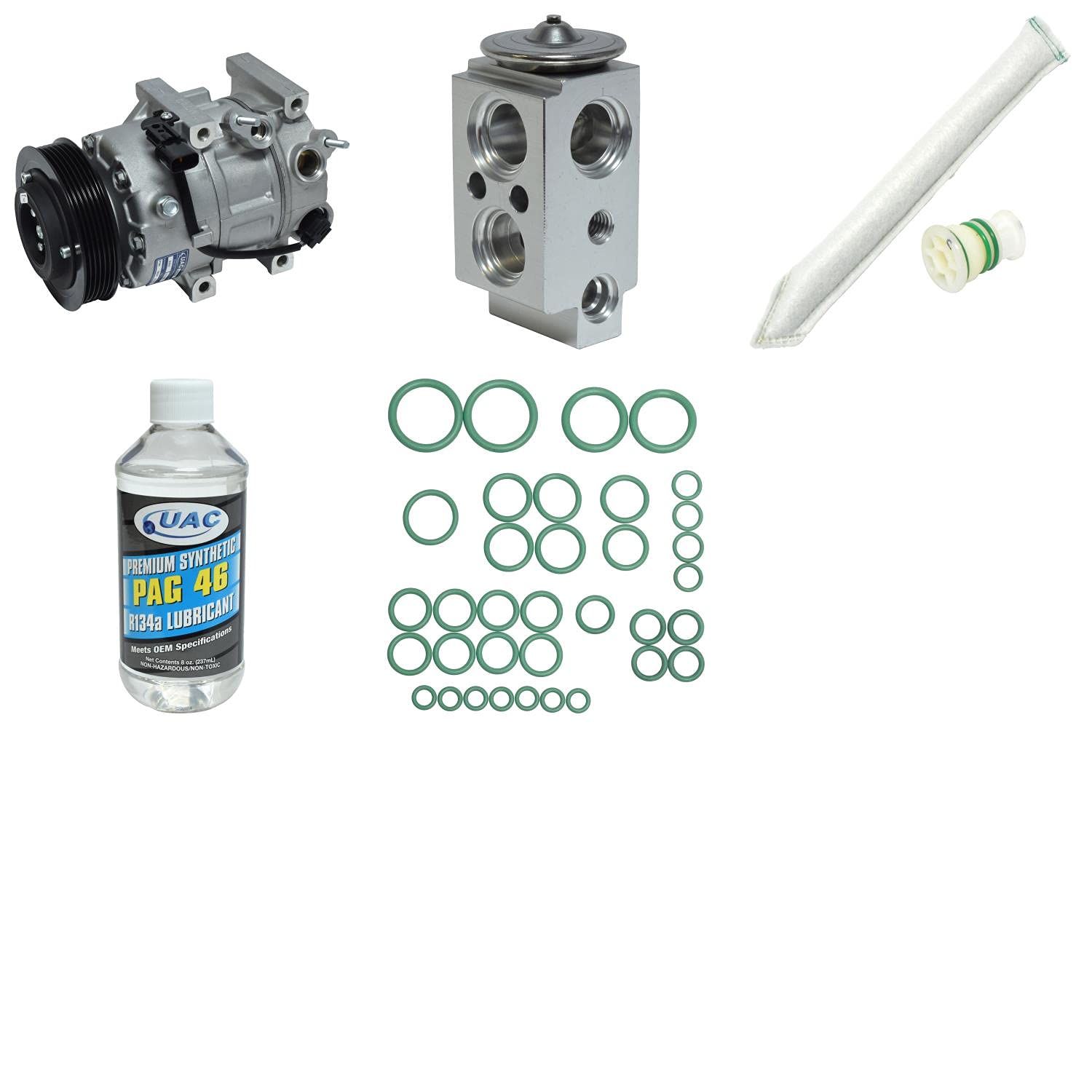 HVAC A/C Compressor Replacement Kit for Car & Truck - High Performance Auto AC Compressor Kit - Perfect for Summer Cooling & Vehicle Maintenance