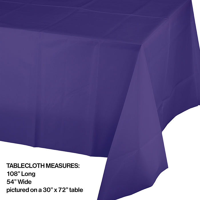 12-Pack Bulk Purple Plastic Table Covers 54