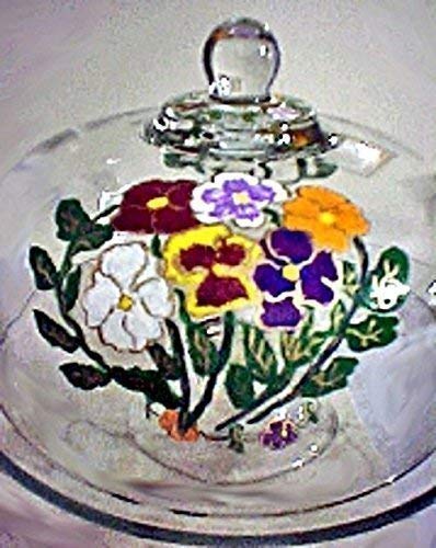Clearly Susan's Hand-Painted Floral Glass Cake Stand with Dome Cover - Elegant Display for Weddings, Parties & Dessert Tables