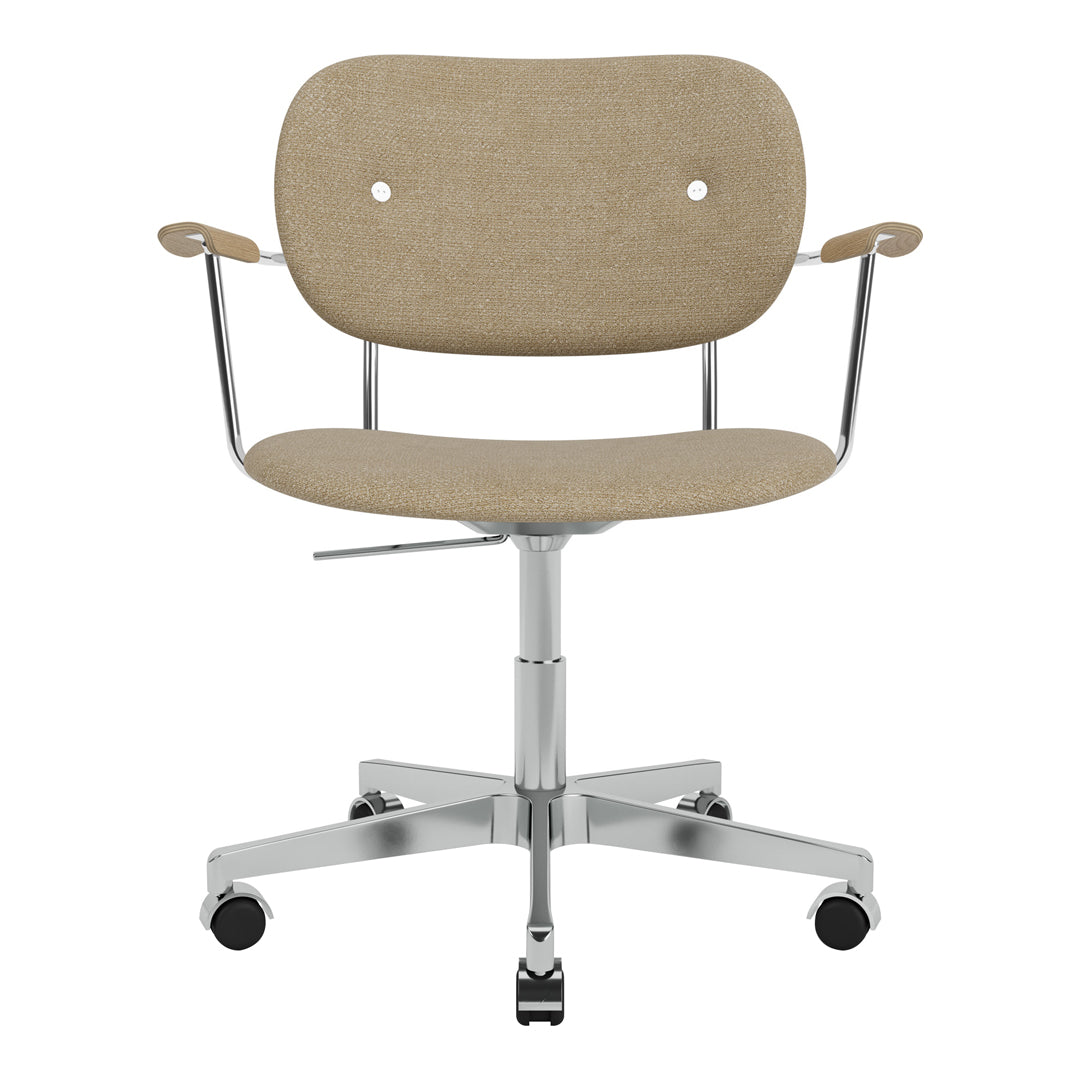 Ergonomic Co Office Armchair - Fully Upholstered Swivel Chair with Casters for Home & Office Workspace