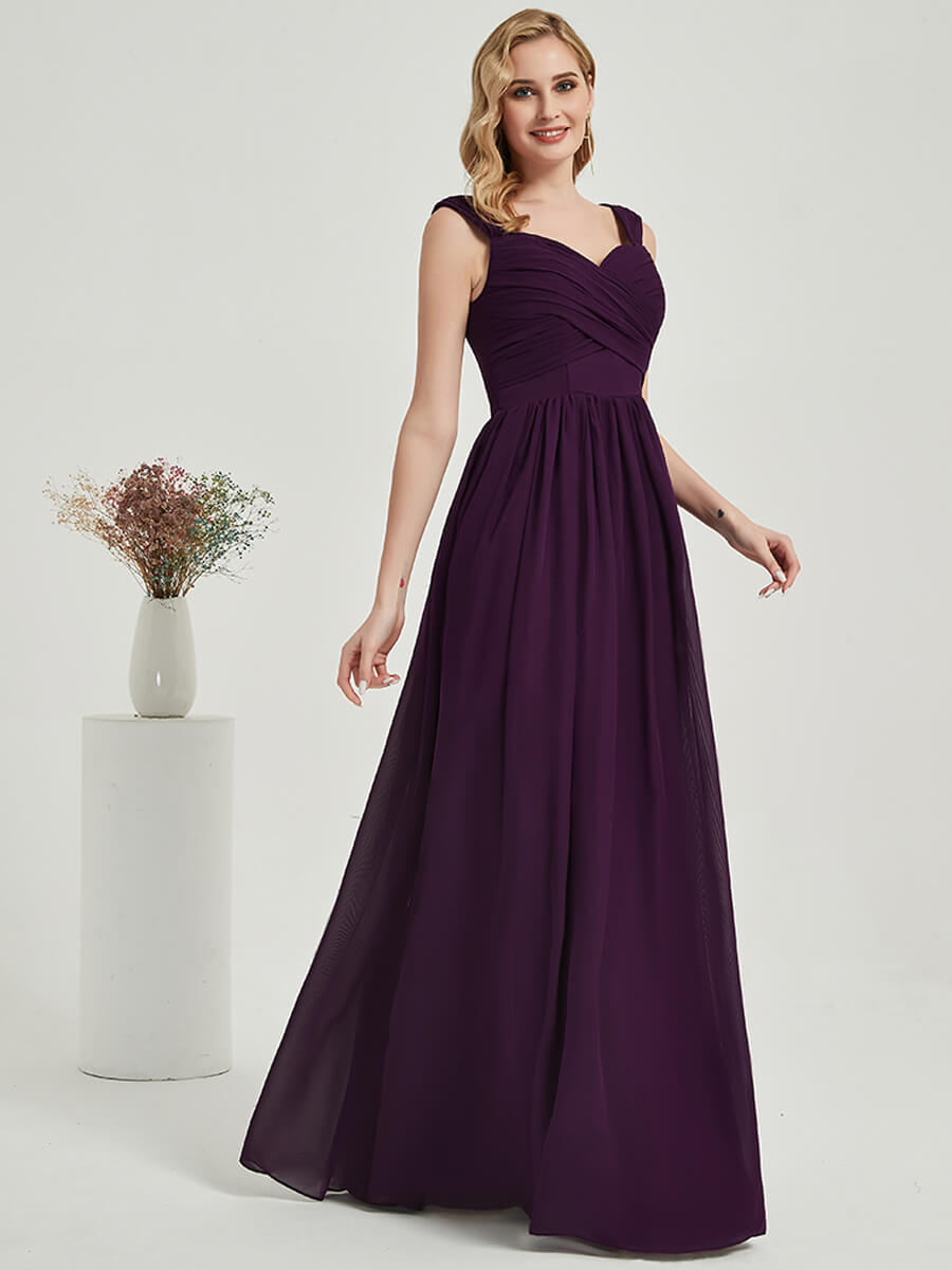 Elegant Burnt Orange Sweetheart Neckline Backless Chiffon Floor-Length Bridesmaid Dress - Perfect for Weddings, Formal Events & Evening Parties