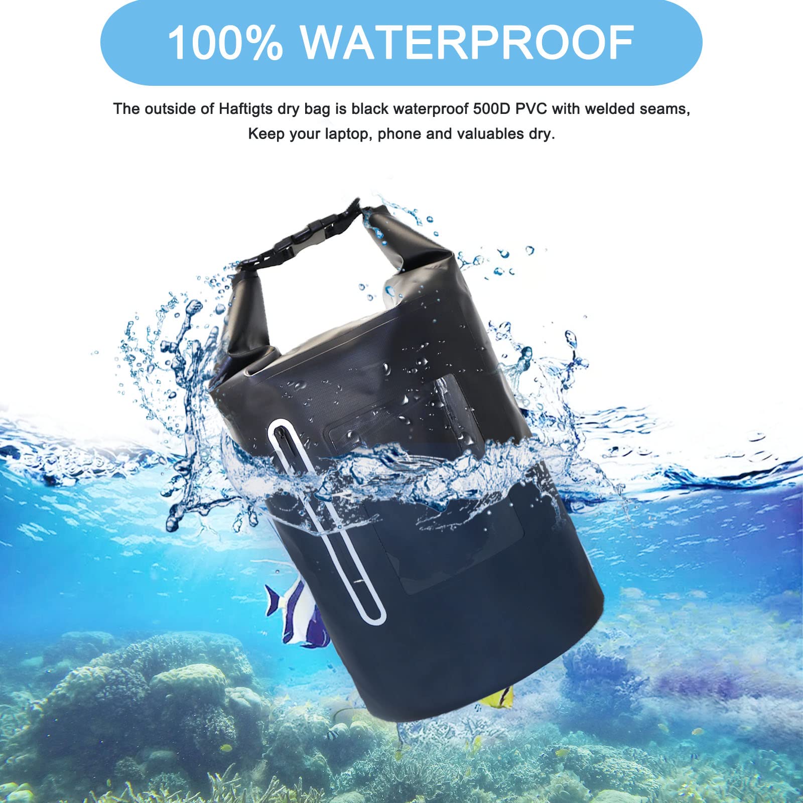 15L Faraday Bag with Waterproof Phone Pouch - Signal Blocking Faraday Cage for Anti-Theft & Anti-Tracking - RFID GPS Key Fob Protector - Waterproof Dry Bag for Camping, Travel & Emergency Preparedness