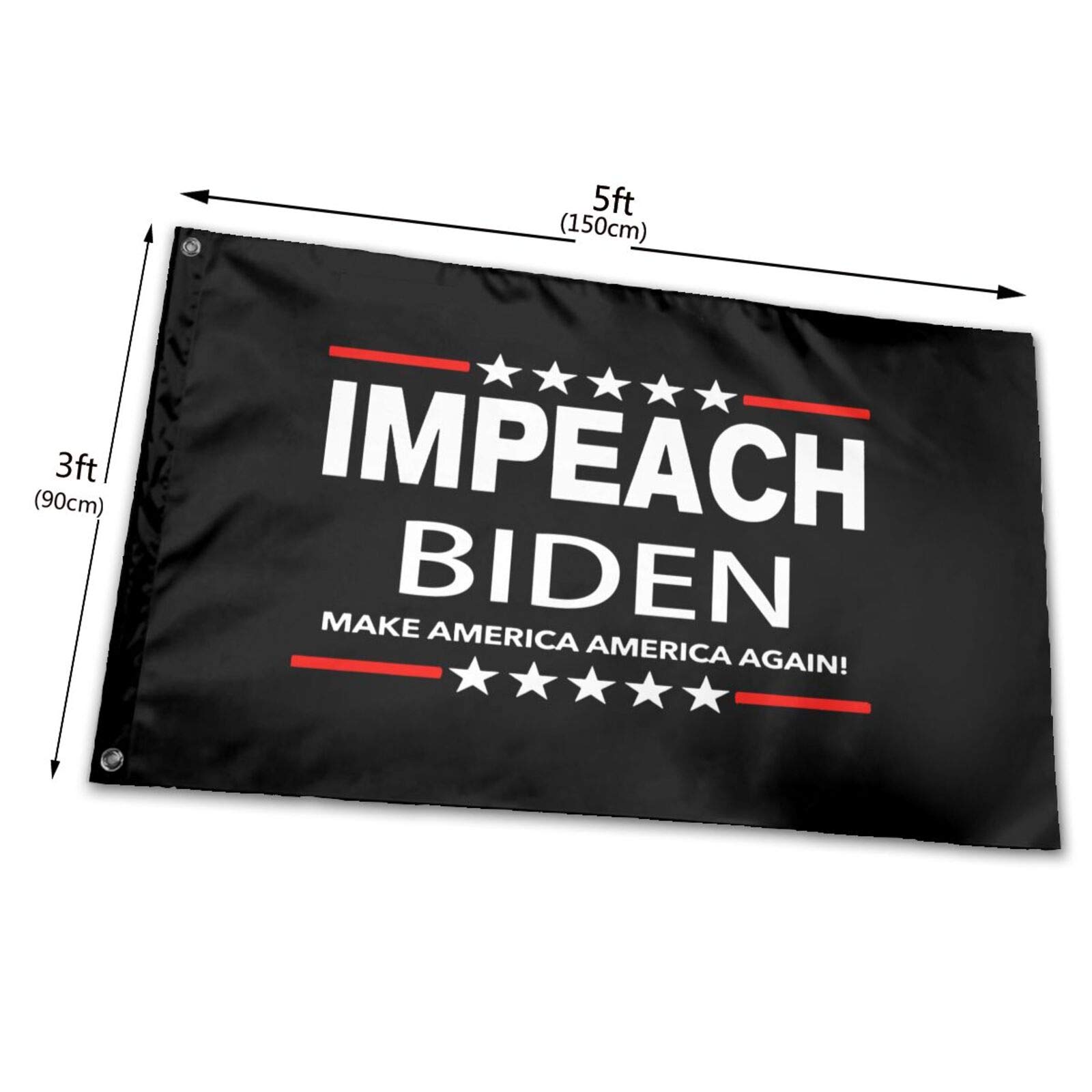 ZQXSDY Yzooiyl Impeach Biden - Make America Great Again Flag 3x5 FT Double-Sided Outdoor Banner | Patriotic Yard Decoration | Durable All-Weather US Flag for Political Rallies, Home & Garden Display