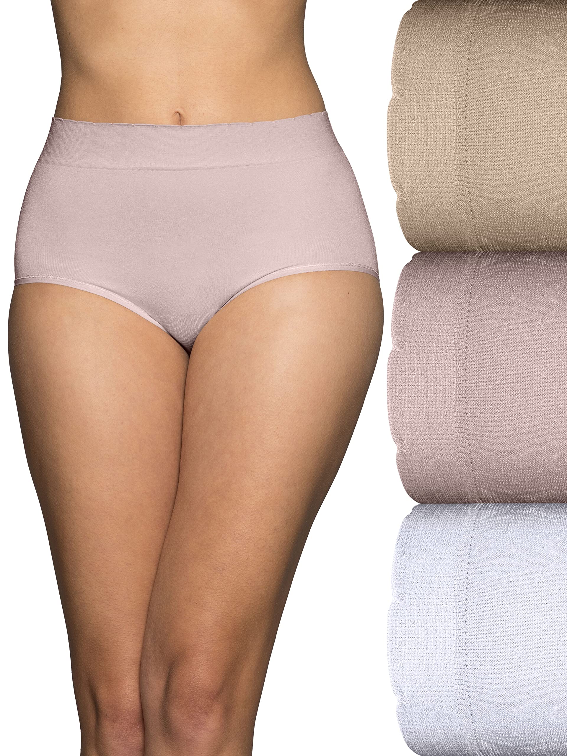 Vanity Fair Women's Seamless Underwear - Light Smoothing Comfort, No Pinch No Show Panties for Everyday Wear & Layering