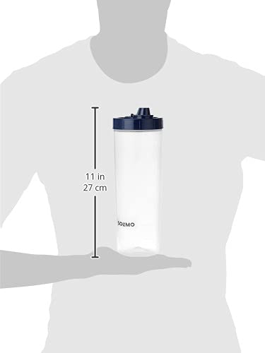 Solimo Plastic Oil Dispenser Set - 2 Pack (1 Liter & 750ml) Dark Blue for Kitchen, Salad Dressing & Cooking Oil Storage - BPA Free Leak Proof Bottles