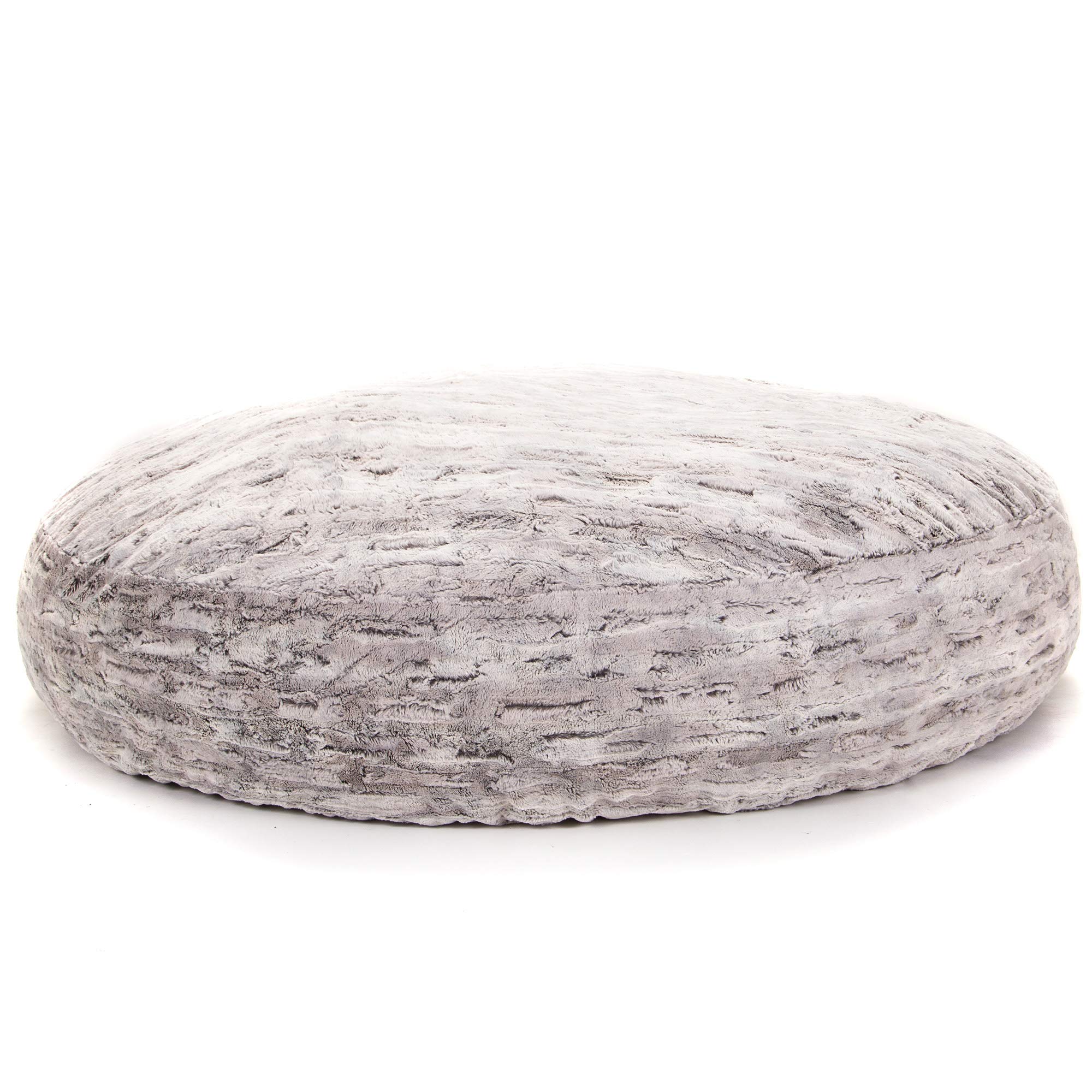 Jaxx 6 Foot Cocoon - Extra Large Bean Bag Chair for Adults & Teens, Premium Luxe Faux Fur Cover - Silver Fox Grey - Perfect for Living Room, Bedroom, Game Room & Dorm Relaxation
