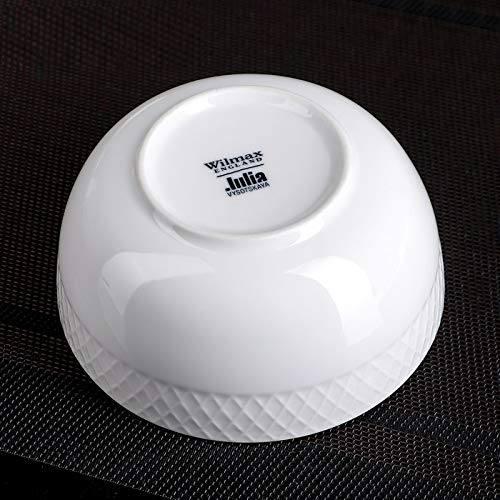 Wilmax Julia 6.5-Inch Porcelain Bowl Set of 6 | Dishwasher Safe & Easy to Clean | Premium English Fine China | Wl-880121/A | Perfect for Dining, Entertaining & Everyday Use