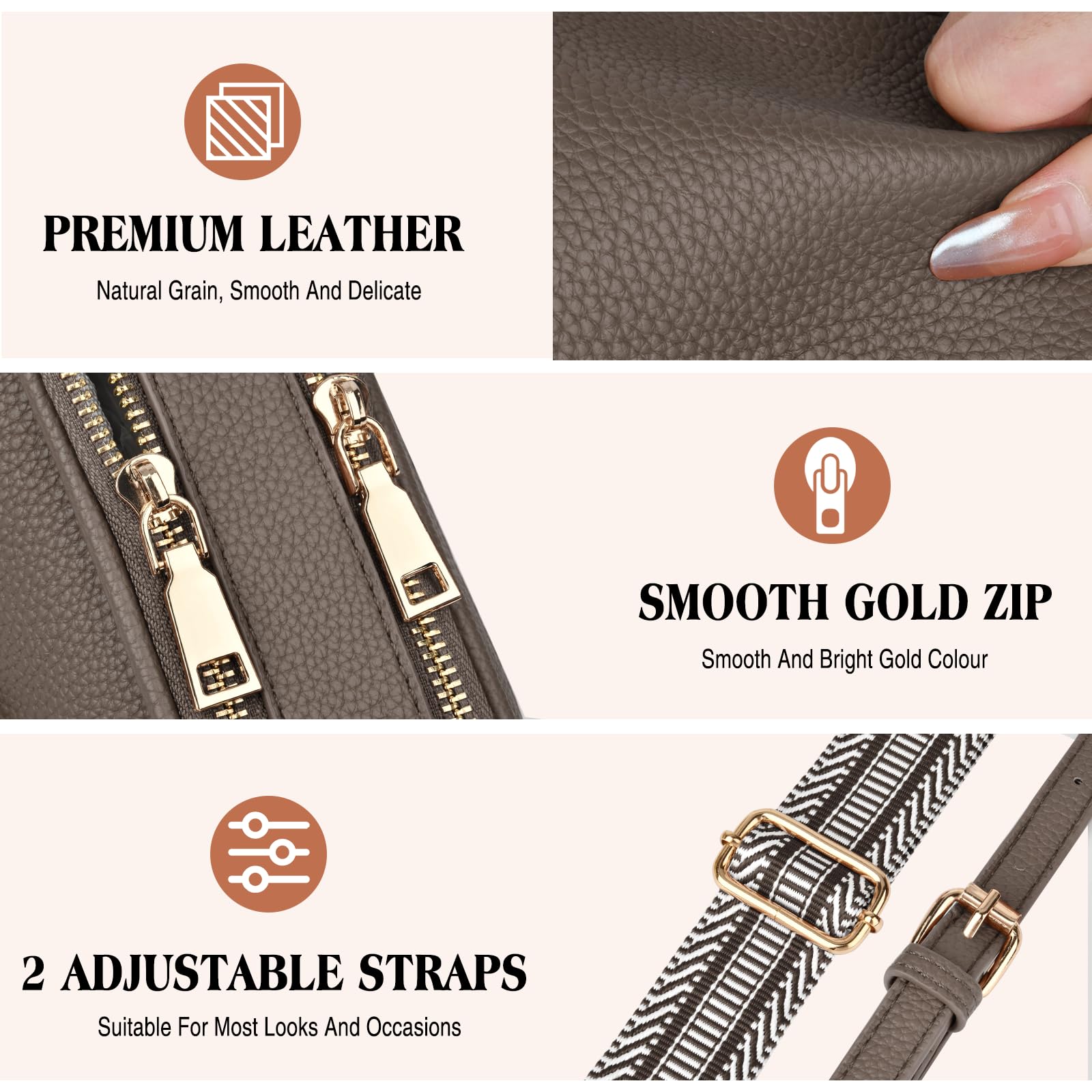Trendy Women's Small Crossbody Bag - PU Leather Shoulder Handbag with 2 Adjustable Straps | Perfect for Everyday Use, Travel & Shopping