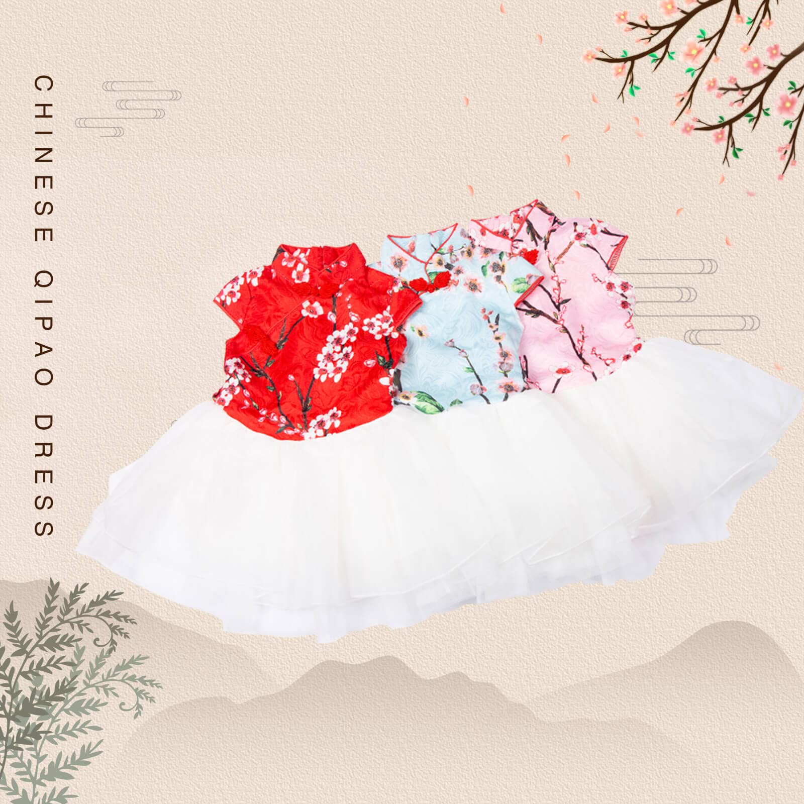 LittleSpring Girls' Holiday Dress - Traditional Chinese Qipao Princess Costume for Christmas, New Year & Special Occasions | Perfect for Parties, Pageants & Cultural Events