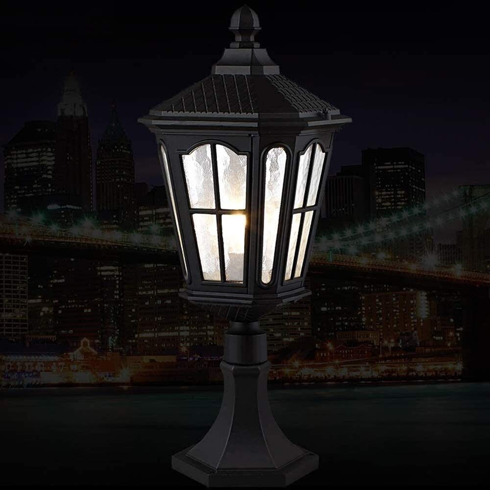Waterproof IP65 Outdoor Courtyard Lamp - Aluminum Die-Casting Garden Light with Glass Shade for Villa, Fence, Wall, Doorpost, Lawn & Street Lighting | Landscape Decoration & Pathway Illumination