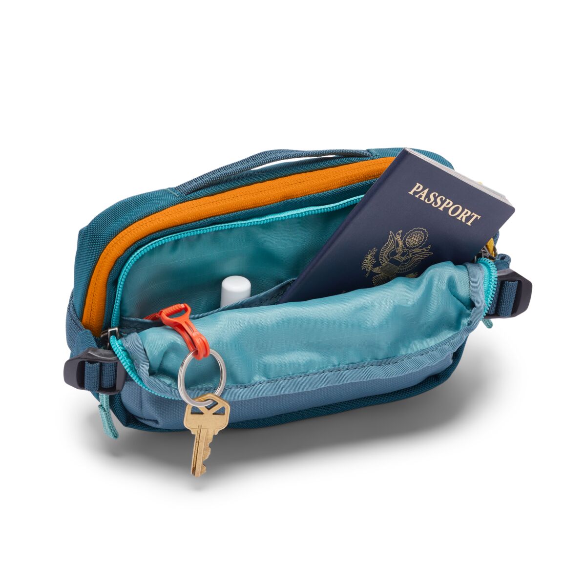 Cotopaxi Allpa X 1.5L Hip Pack - Waterproof Waist Bag for Travel & Hiking - Blue Spruce/Abyss - Compact Fanny Pack for Outdoor Adventures, Running & Daily Use