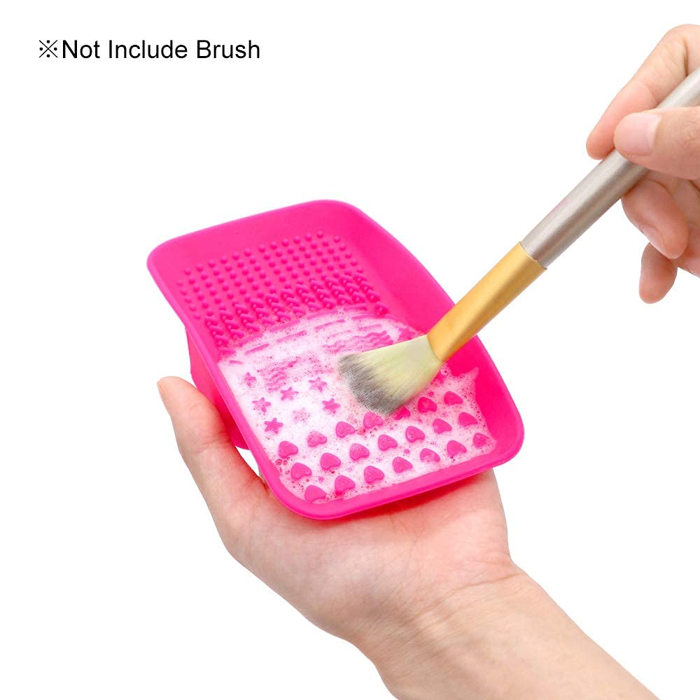 KINGZHUO Professional Makeup Brush Cleaner Pad - Portable Cosmetic Brush Cleaning Mat & Scrubber Tool for Quick Deep Cleaning - Perfect for Home, Travel & Salon Use