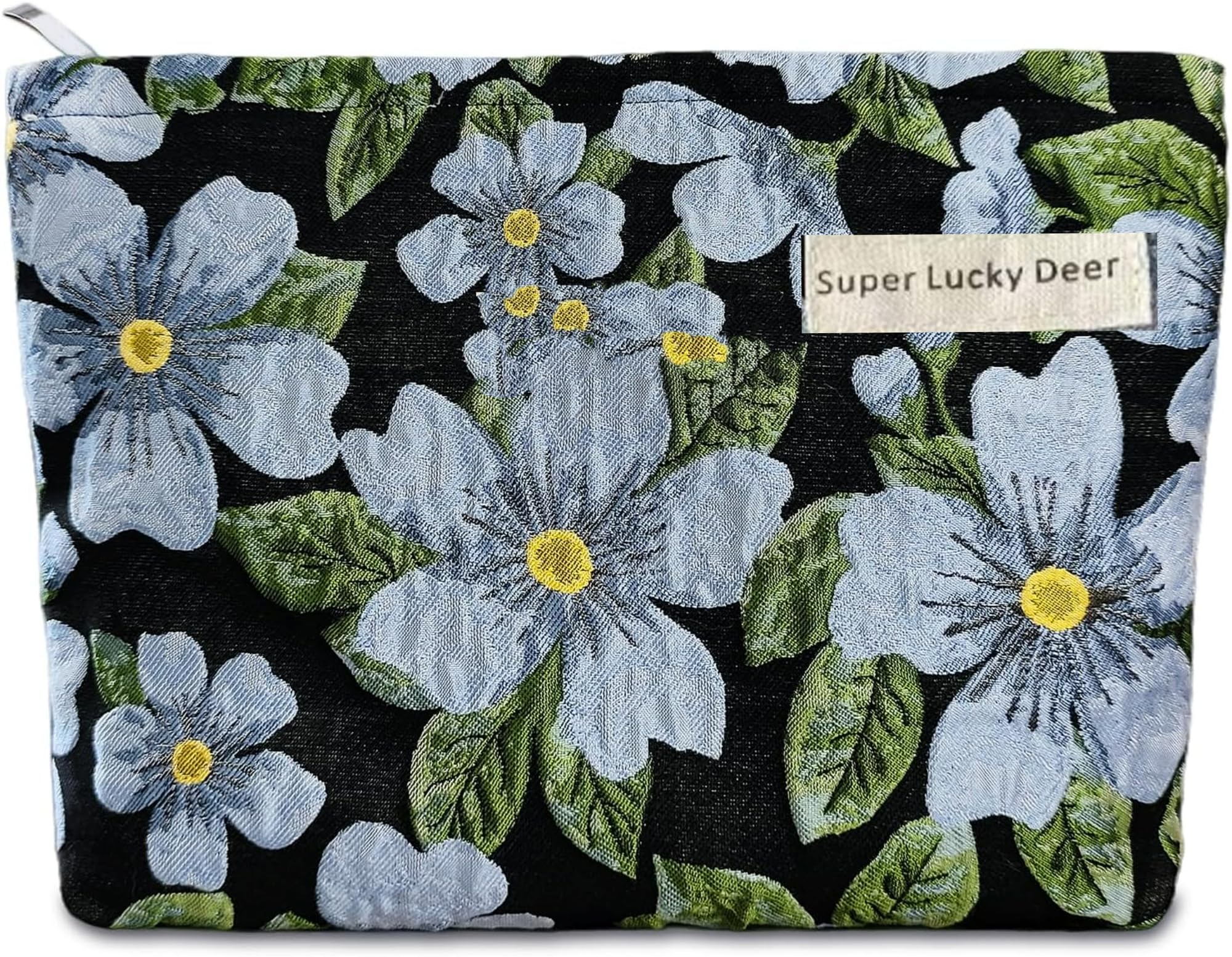 Floral Makeup Bag for Women - Large Capacity Travel Cosmetic Organizer Pouch, Stylish Toiletry & Skincare Bag with Camellia Design | Perfect for Travel, Gym, and Daily Beauty Essentials
