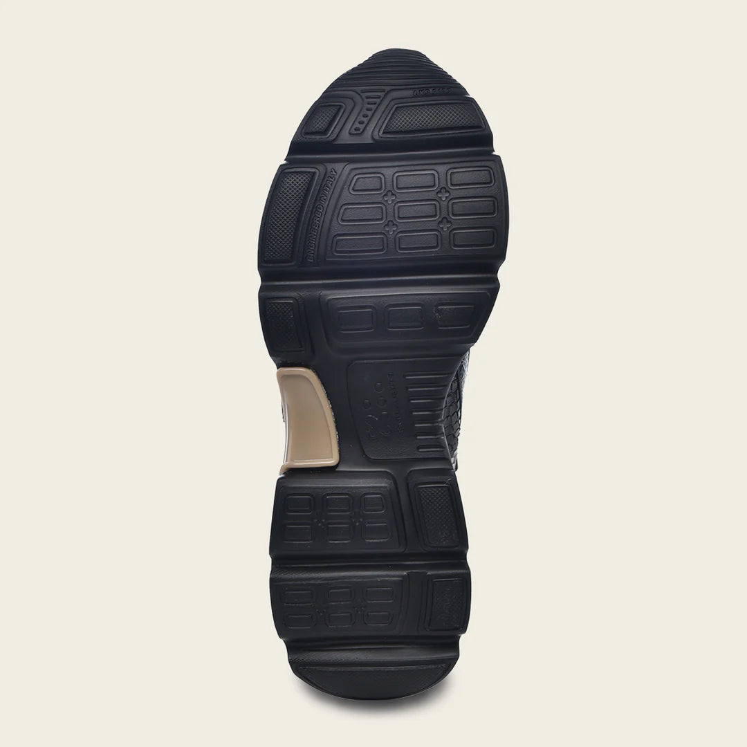 Women's Black Python Print Sneakers - Fashionable & Comfortable A02PBTS for Casual Wear, Work & Outdoor Activities