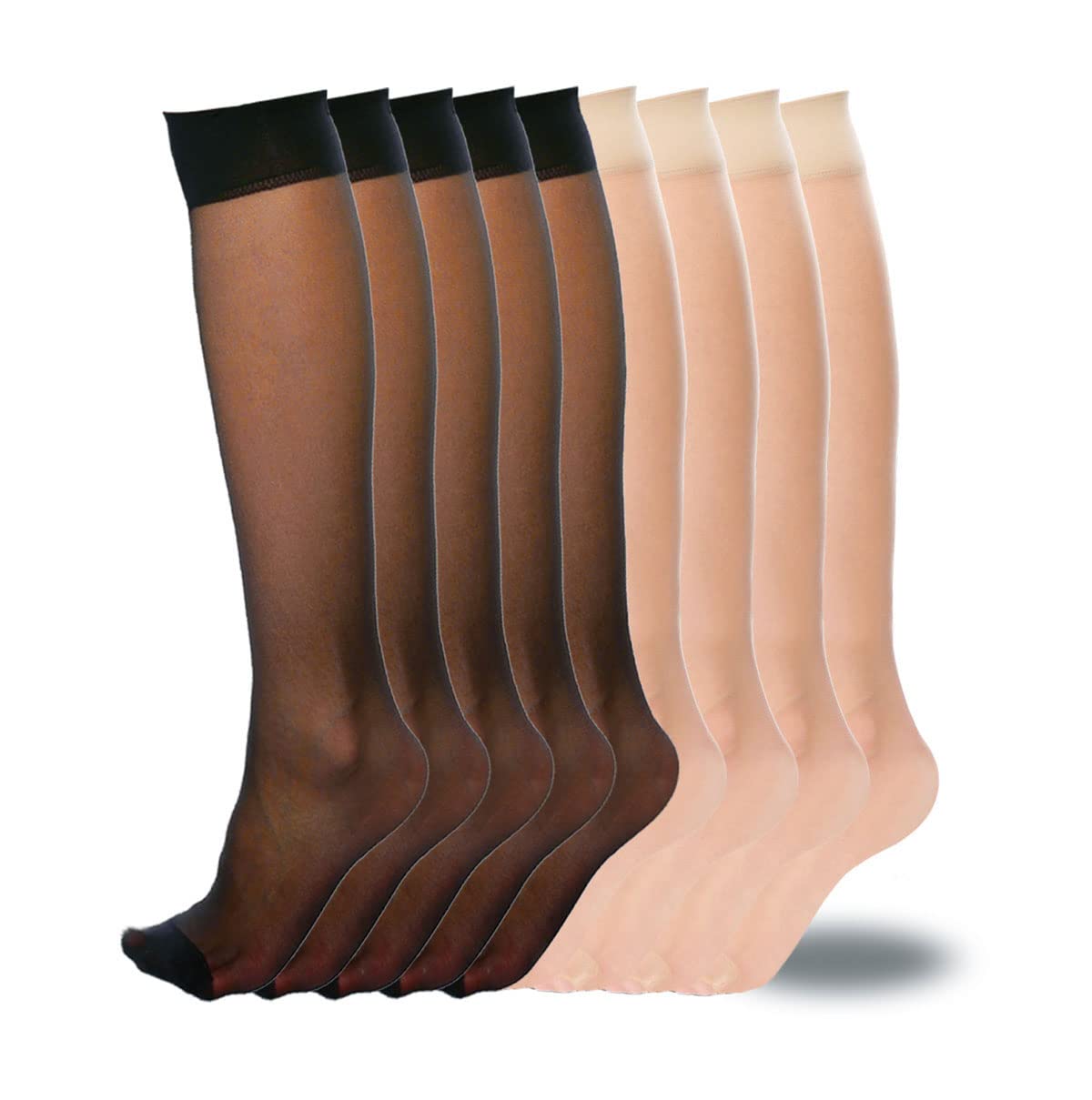 WAJIAFAR Women's Knee High Socks - Sheer Pop Nylon Stockings, Silky Breathable Hosiery for Everyday Wear, Office & Casual Outfits