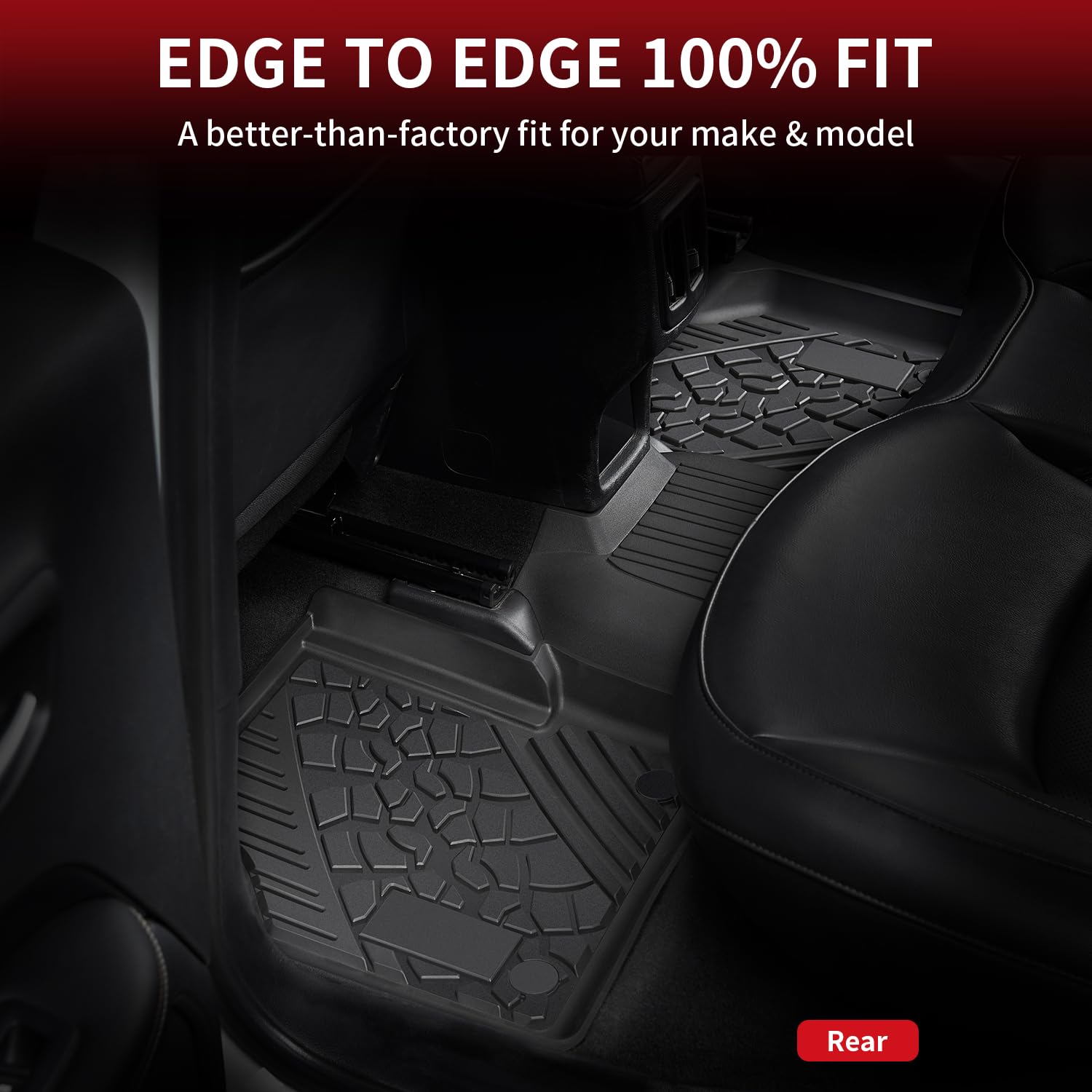 LASFIT Custom Fit All-Weather TPE Floor Mats for Jeep Renegade 2015-2023 - 1st & 2nd Row Black Car Floor Liners | Durable Protection for Off-Road, Daily Commute & Family Trips