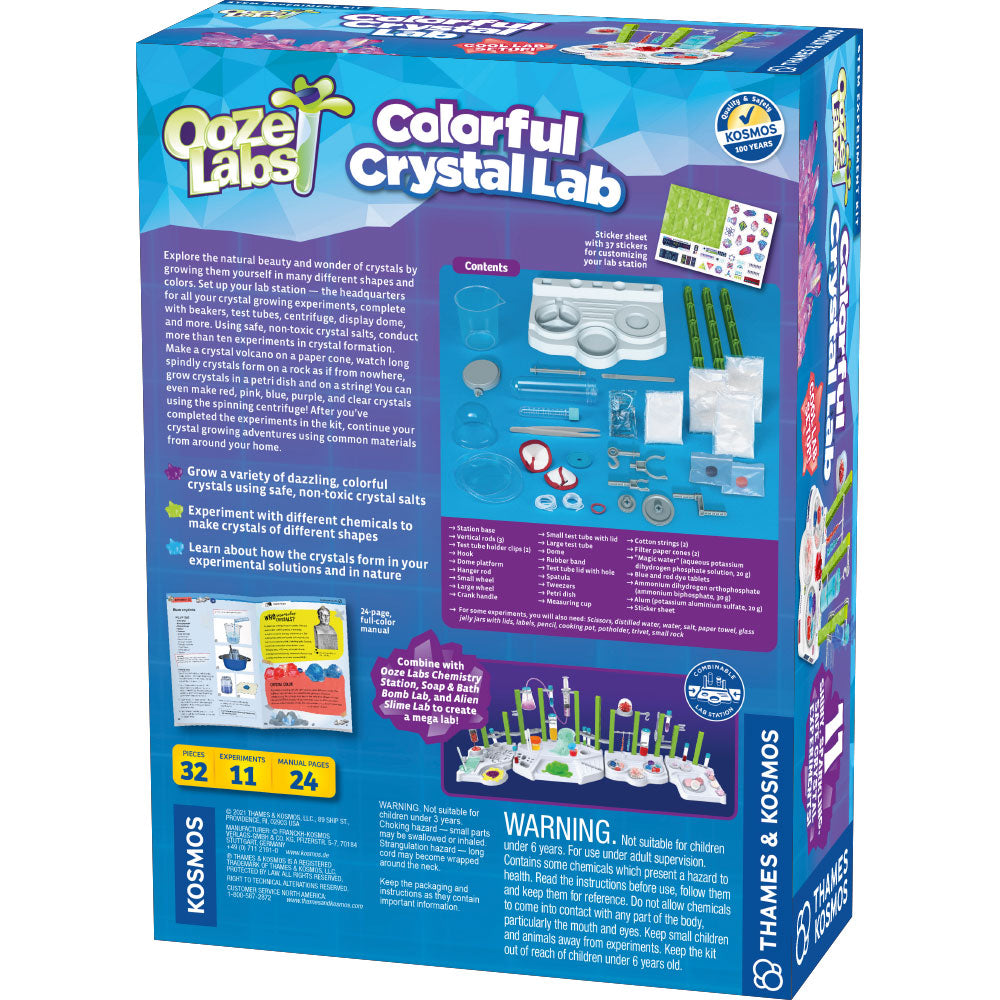 Ooze Labs: Colorful Crystal Growing Kit for Kids - Fun Science Experiment & STEM Learning Activity - Perfect for Birthday Gifts & Classroom Projects