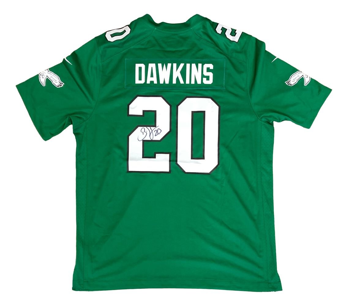 Brian Dawkins Autographed Philadelphia Eagles Kelly Green Nike Game Jersey - Authentic Signed Football Memorabilia for Collectors & Fans - Perfect for Display, Gifts, and Eagles Game Day