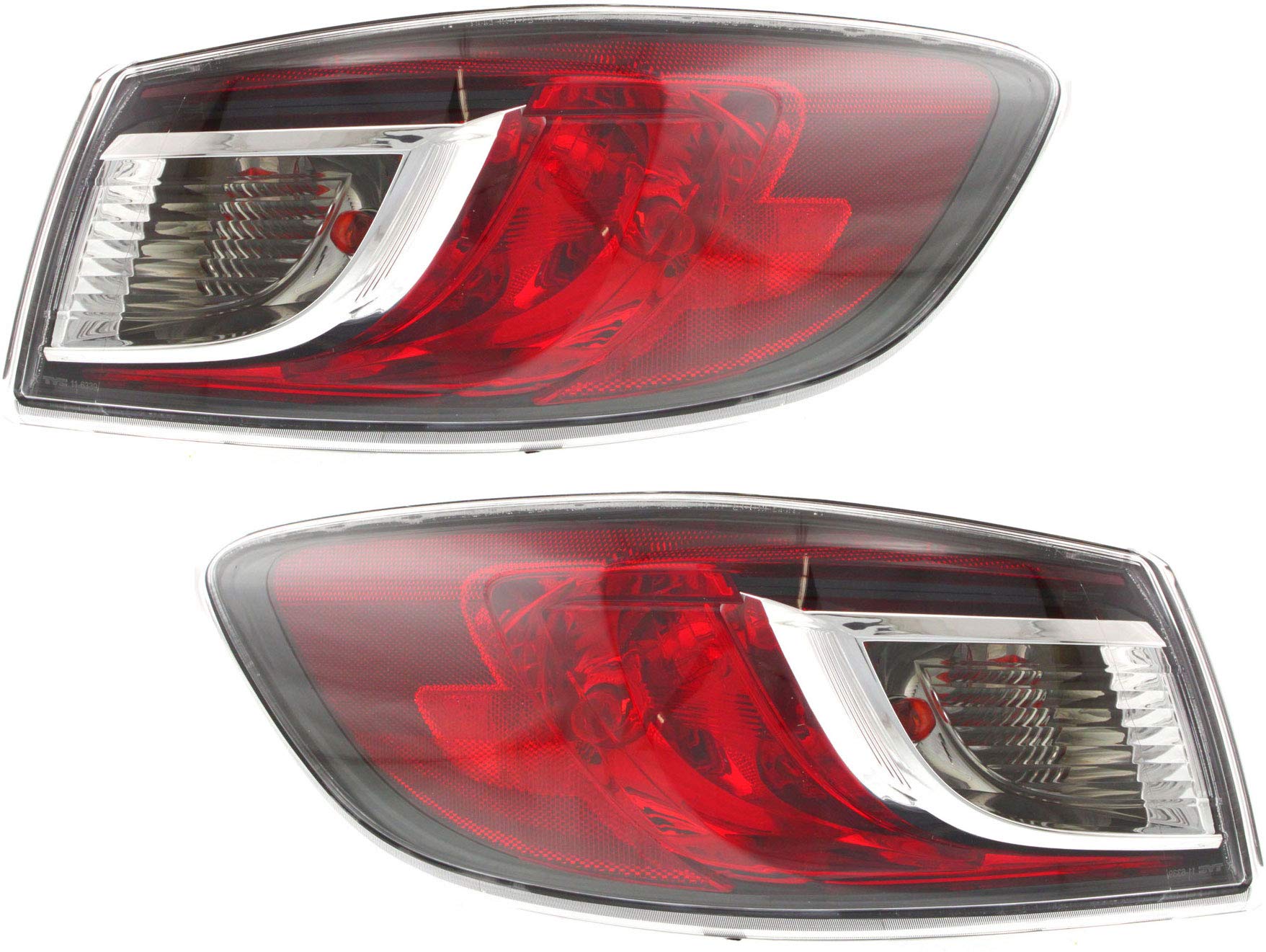Evan Fischer Driver & Passenger Side Outer Tail Light Compatible with 2010-2013 Mazda 3 - MA2801144, MA2800144 - Perfect for Night Driving & Enhanced Vehicle Safety