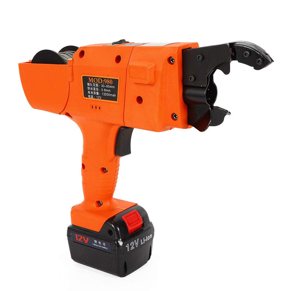 Automatic Handheld Rebar Tier Tying Machine - Steel Bar Binding Tool for 30mm-60mm Rebar with Charger | Construction Site, Concrete Reinforcement & DIY Projects
