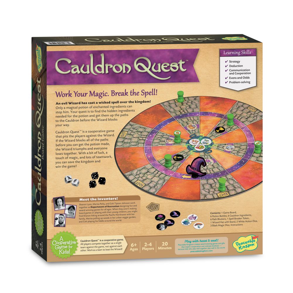 Cauldron Quest Board Game by Peaceable Kingdom - Cooperative Strategy Game for Kids & Families - Perfect for Family Game Nights & Halloween Parties