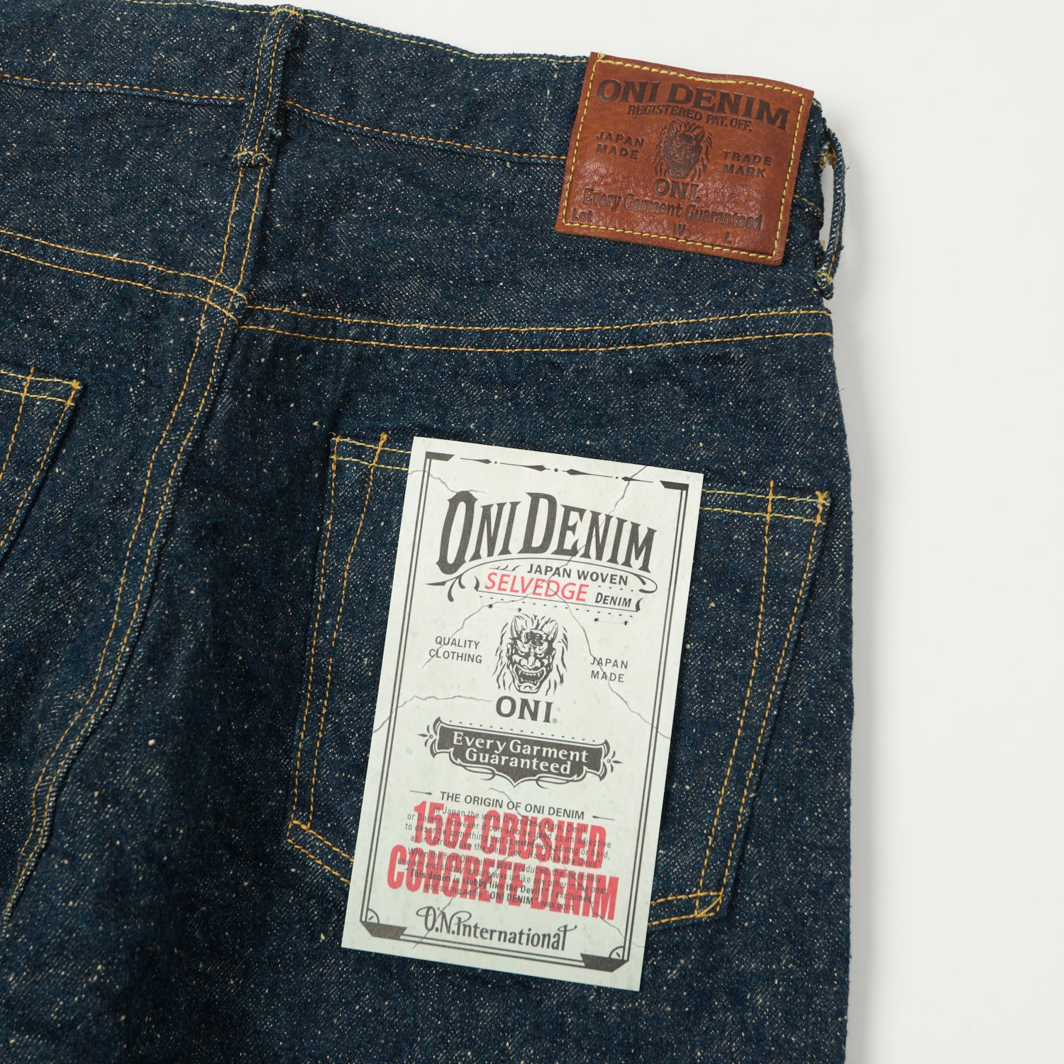 ONI 902 CCD Kabuki 'Crushed Concrete Denim' 15oz Regular Tapered Jeans for Men - One Wash Selvedge Denim Pants | Perfect for Casual Wear, Street Style & Everyday Outfits