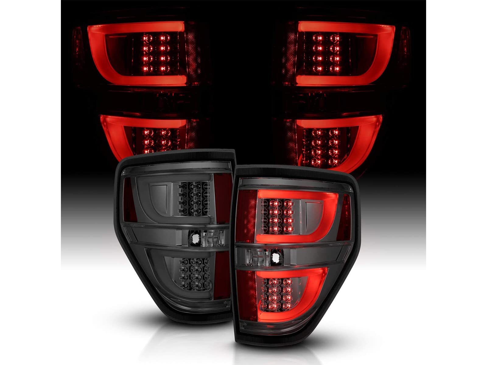 Smoke LED Tail Lights for Ford F-150 Version 2 - Pair | High-Performance Brake Lights | Durable & Stylish Upgrade for Night Driving & Off-Road Adventures