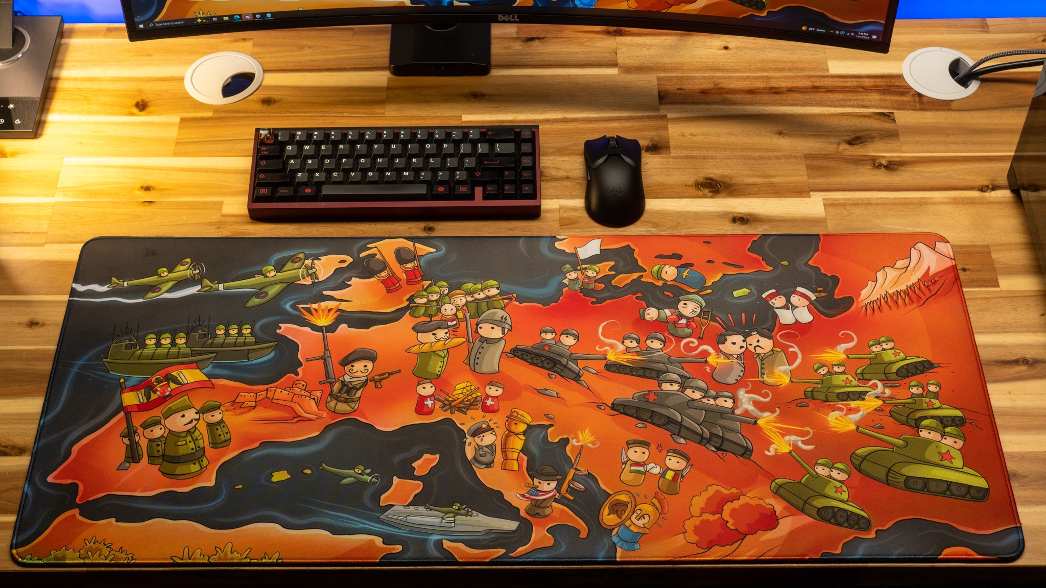 AlternateHistoryHub Europe at War Limited Edition Gaming Desk Mat - Content Creator Collaboration Mouse Pad for PC & Console Gamers - Perfect for Gaming Setups & Workstations
