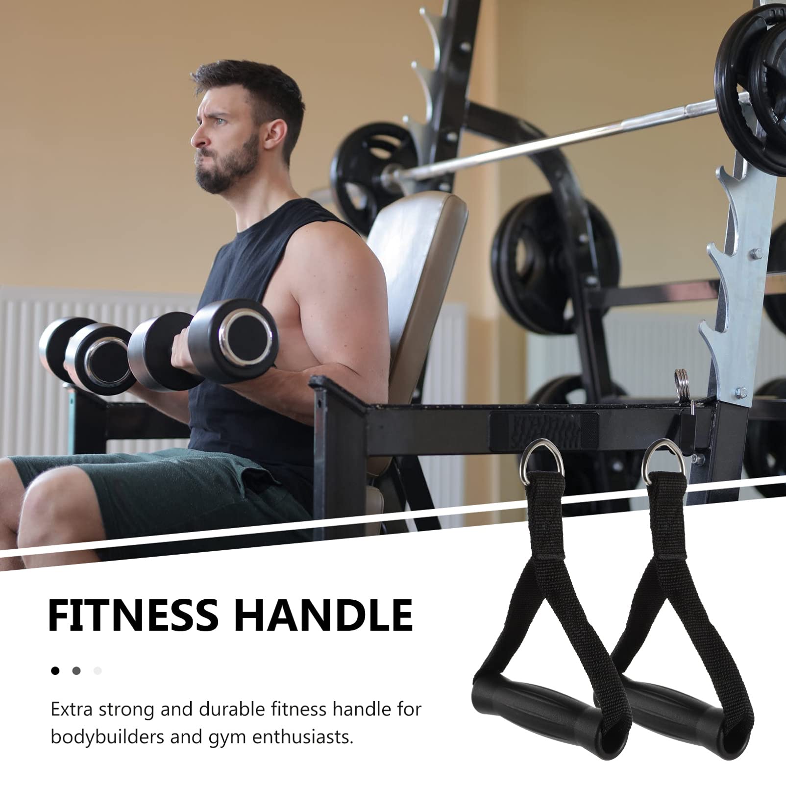 BESPORTBLE 1 Pair Heavy Duty Cable Machine Handles - Durable Workout Attachments for DIY Fitness Equipment, Gym Accessories & Resistance Band Training - Perfect for Home Gym, Strength Training & Functional Fitness Workouts
