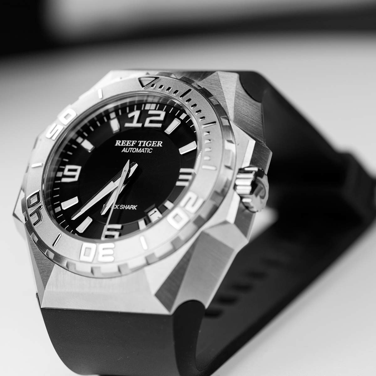 REEF TIGER RT Blue Dial Men's Automatic Diving Watch - Stainless Steel Case, Big Sport Mechanical Watch RGA6903 for Scuba Diving, Swimming & Outdoor Adventures