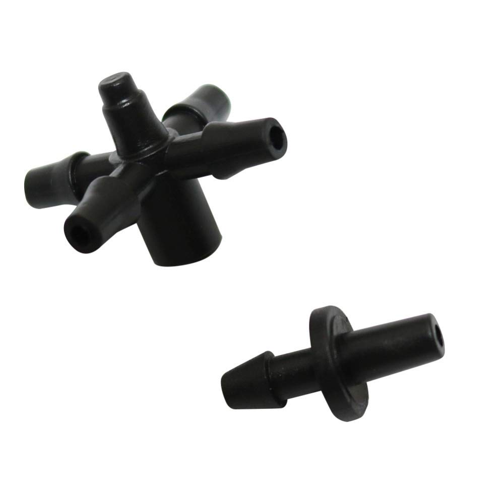 5-Way & 4-Way PVC Pipe Connectors - 40 Sets Drip Irrigation Hose Splitters, Garden Water Diverter & Barbed Adapter for Efficient Plant Watering | Perfect for Vegetable Gardens, Greenhouses & Lawn Sprinkler Systems