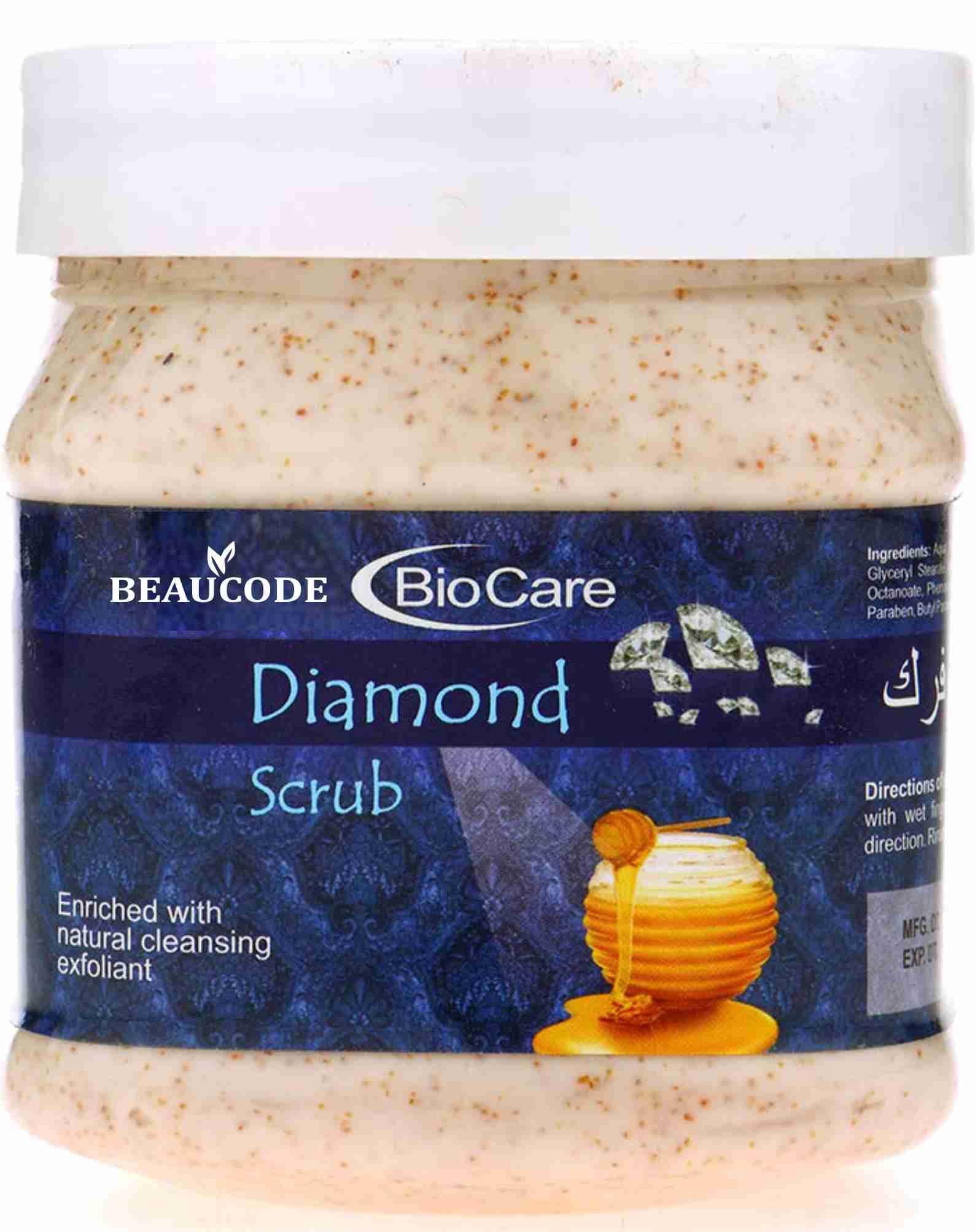 Beaucode BioCare Diamond Face Scrub 250gm - Natural Exfoliator for Women & Men | All Skin Types | Paraben-Free, SLS-Free, Sulfate-Free & Cruelty-Free | Gentle Daily Cleanser for Glowing Skin | Perfect for Sensitive, Dry & Oily Skin Care Routine
