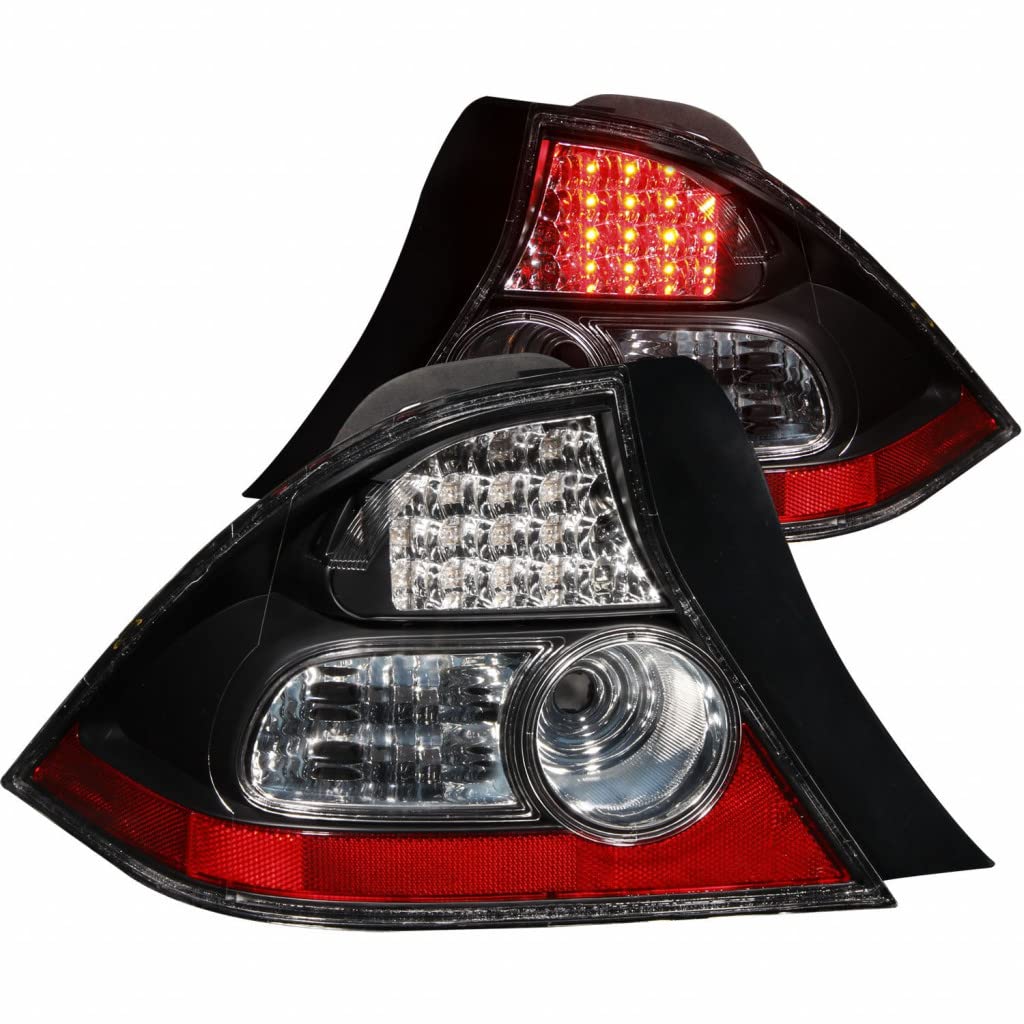 ANZO LED Tail Lights for Honda Civic 2004-2005 - Black (Part #321035) | High-Performance Rear Lights for Night Driving & Car Customization