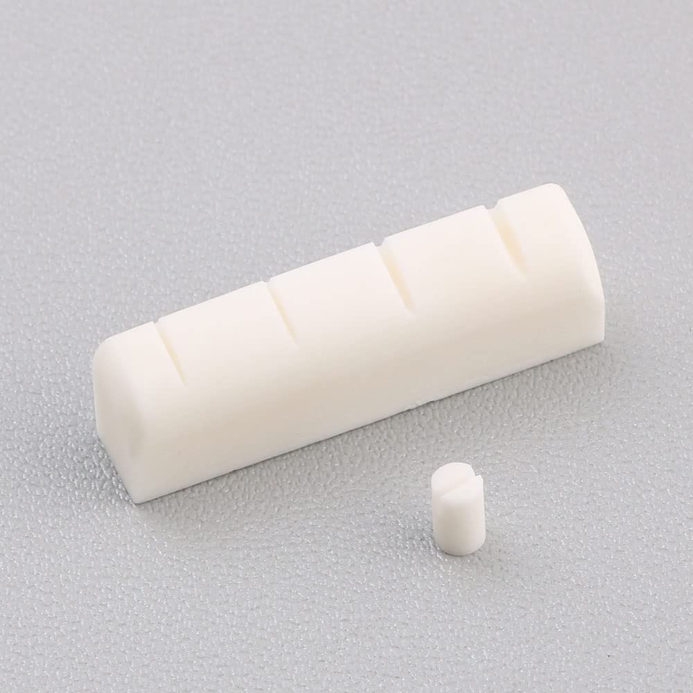 Premium Bone Banjo Top Nut & 5th String Nut for 5-String Banjo - Perfect for Replacement & Professional Setup - Ideal for Bluegrass, Folk & Country Musicians