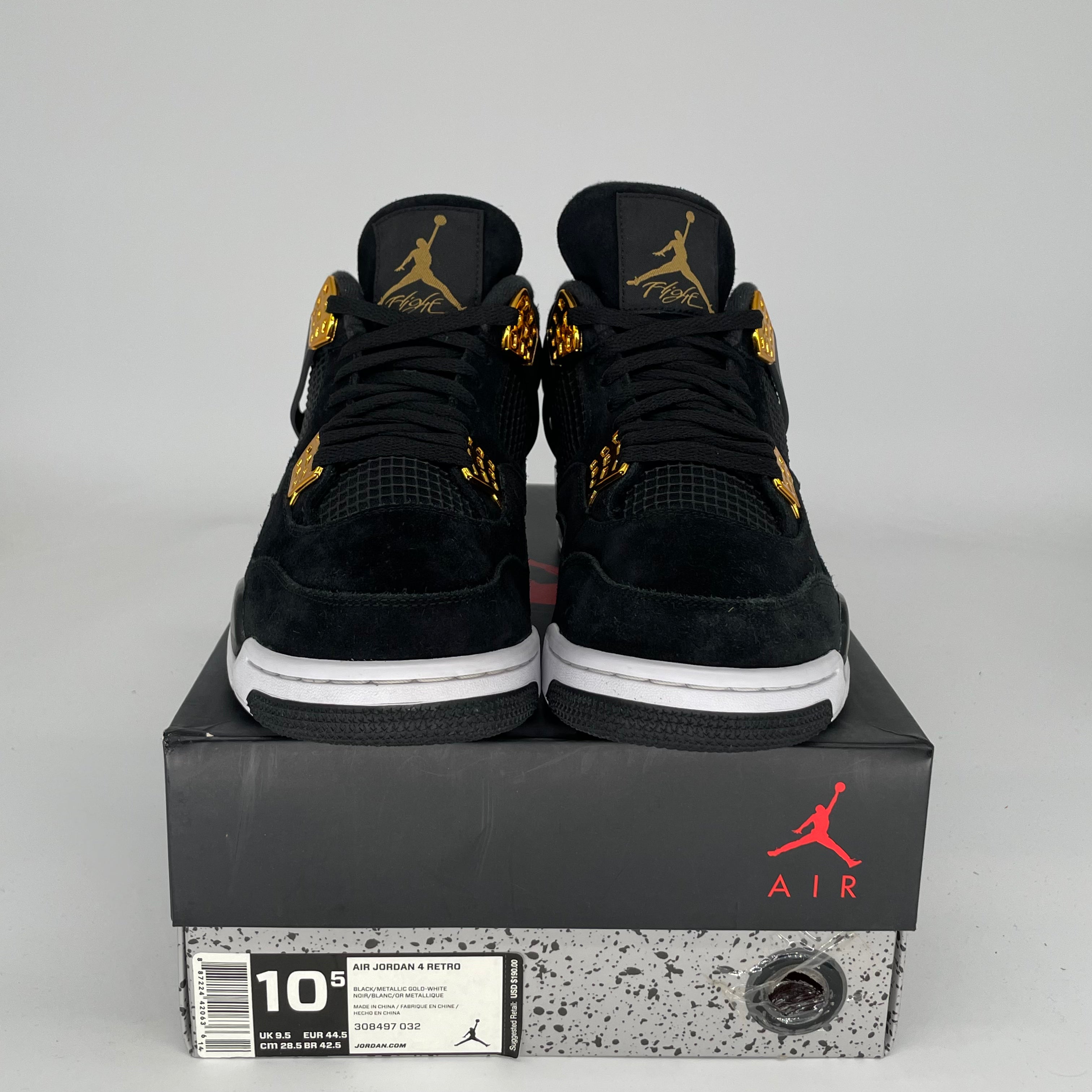 Original Air Jordan 4 Retro 'Royalty' Men's Basketball Shoes Size 10.5 (308497-032) - Perfect for Sneaker Collectors & Streetwear Fashion