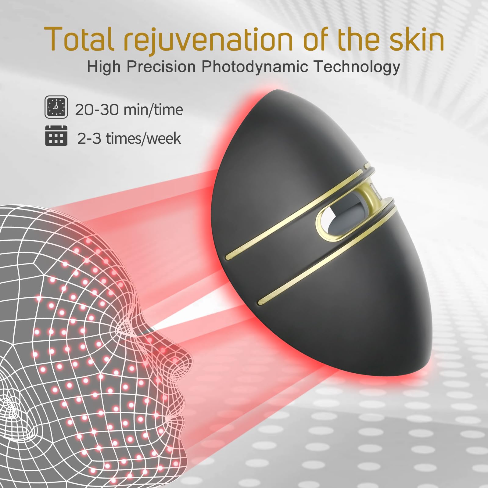 LED Face Mask for Light Therapy - Wireless Rechargeable Red & Blue Light Therapy Mask for Acne & Skincare, FSA/HSA Eligible - Perfect for At-Home Facial Treatments & Spa Days
