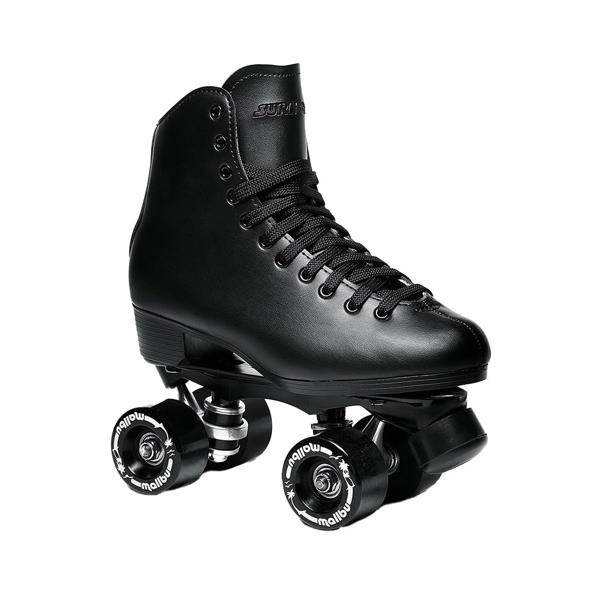 Sure-Grip Malibu Unisex Roller Skates - Stylish Vegan Leather Upper, Sturdy Aluminum Trucks, ABEC 3 Bearings, 88a Hardness Wheels - Made in USA for Indoor and Outdoor Skating