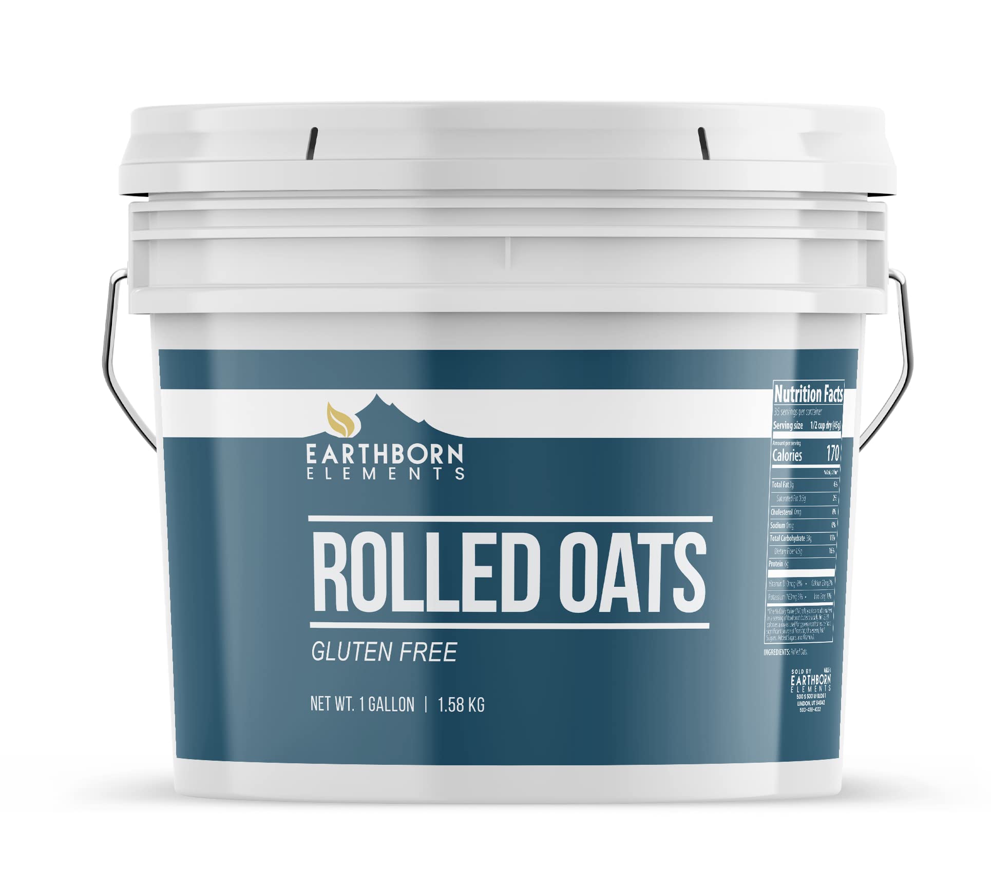 Organic Gluten-Free Rolled Oats Bulk 1 Gallon - Old Fashioned Oats for Baking, Smoothies & Breakfast - Non-GMO Whole Grain Oatmeal for Healthy Recipes