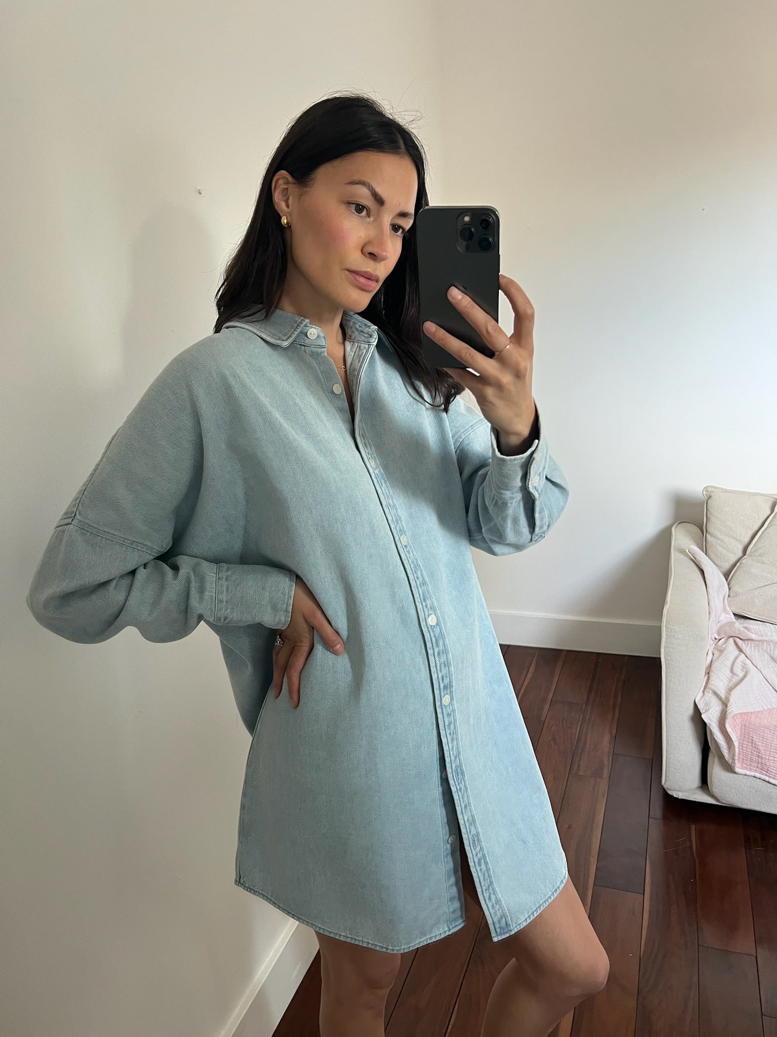 Stylish Men's Denim Shirt - Classic Blue Denim Button-Up for Casual Wear | Perfect for Everyday Outfits, Layering & Outdoor Activities